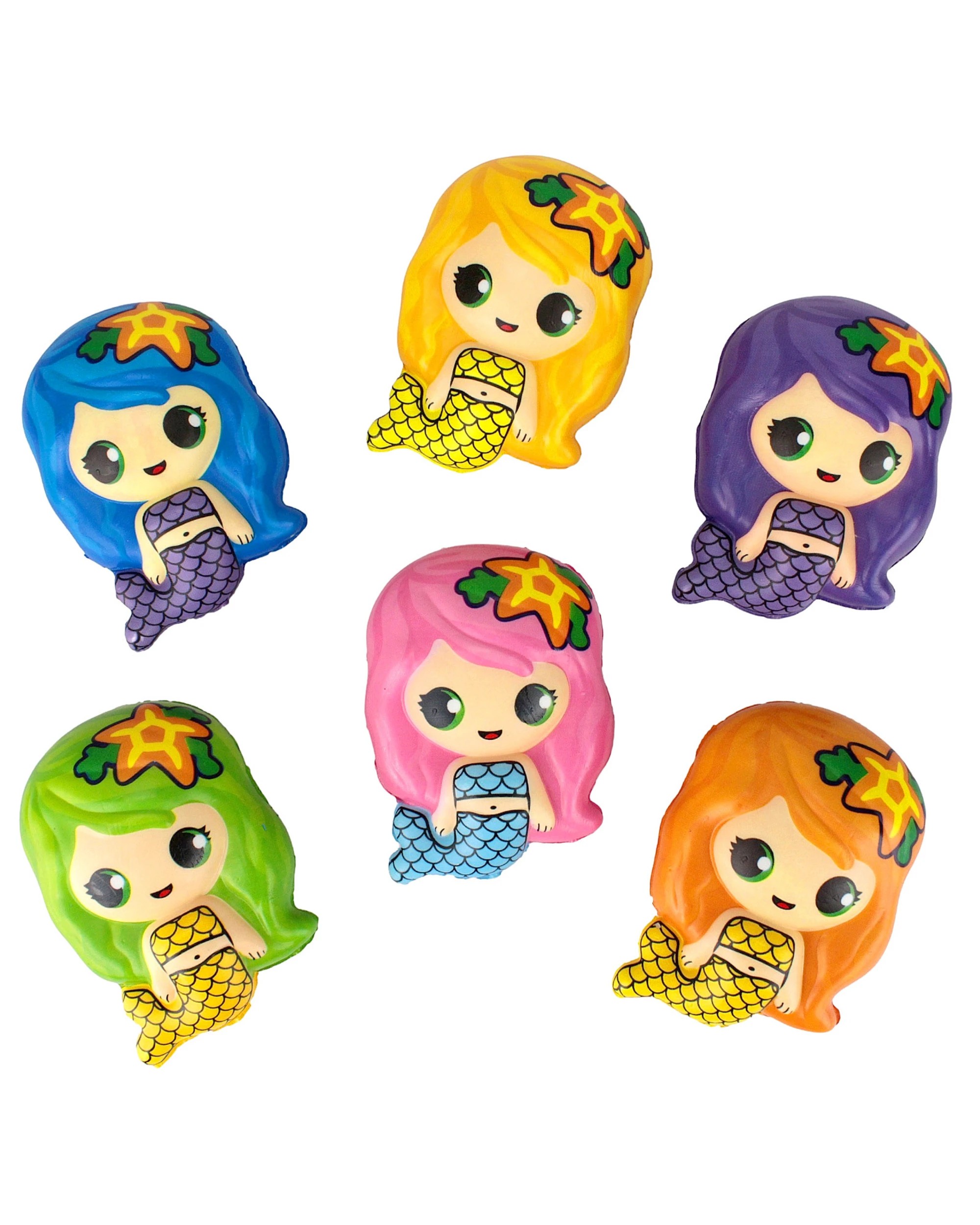 1 Party Maker Mermaid Squishy Toys Pack of 6 - Multi, 1 of 3