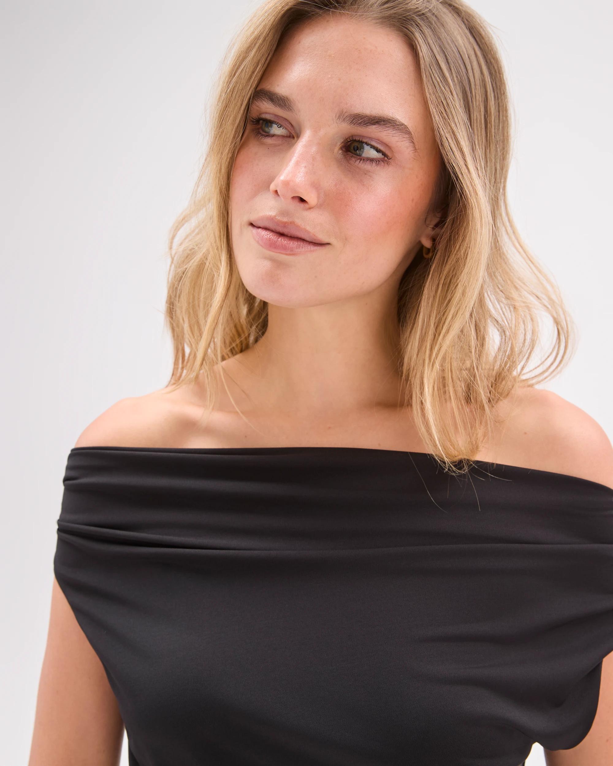 3 Lily Loves Jersey Drape Off-Shoulder Top BLACK, 3 of 7