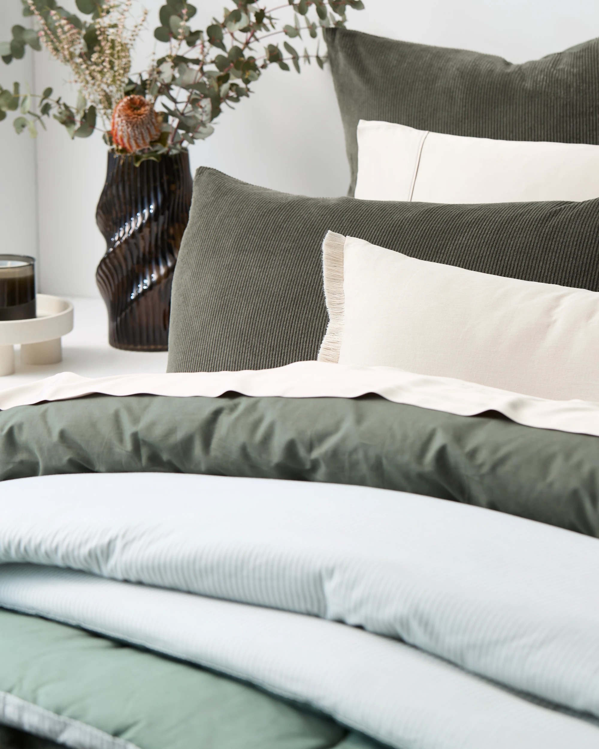 2 Target Zander Australian Cotton Corduroy Quilt Cover Set - Queen Bed - Green, 2 of 9