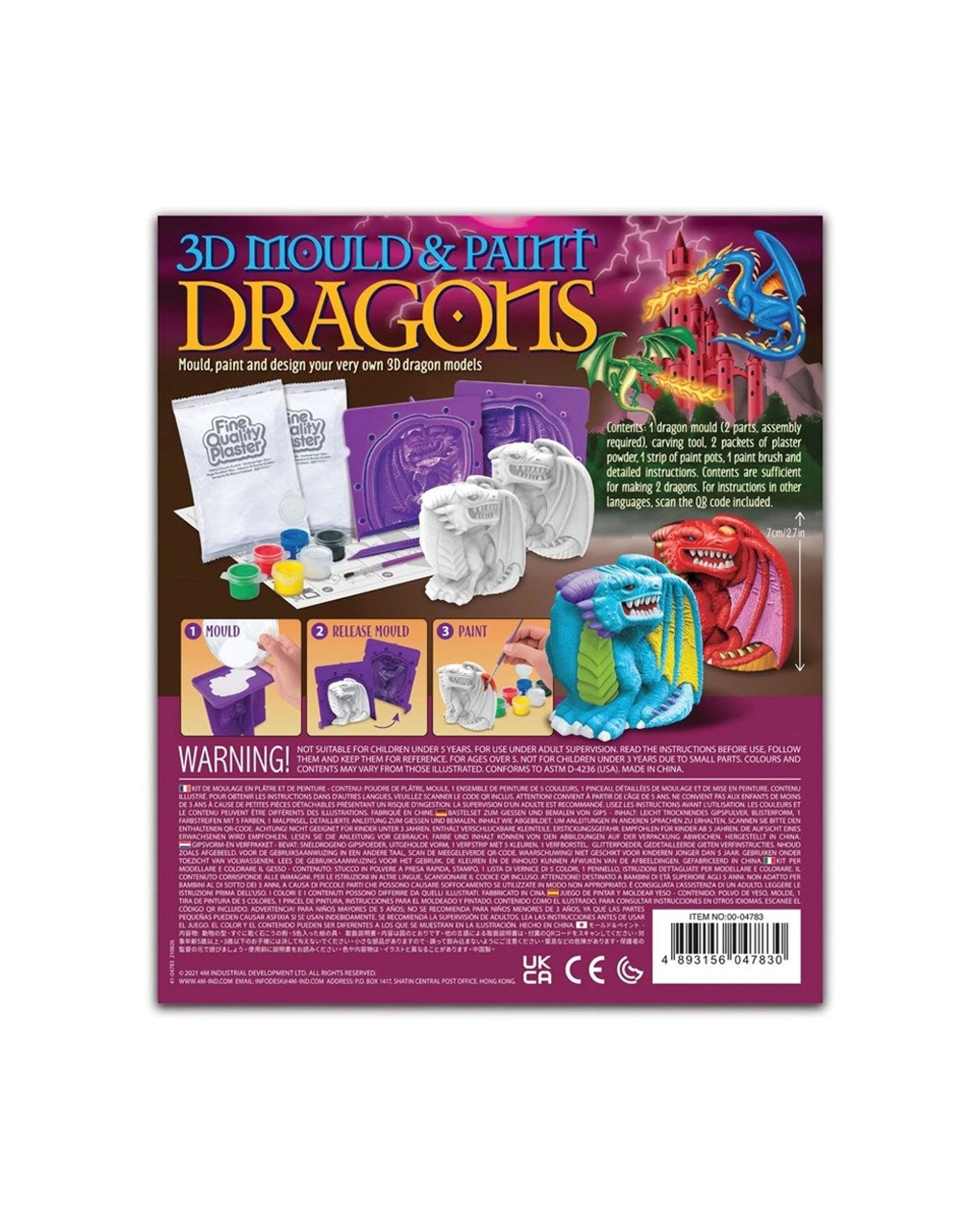 2 4MD Mould & Paint Dragons Creative Art Craft Kids Activity Kit, 2 of 3