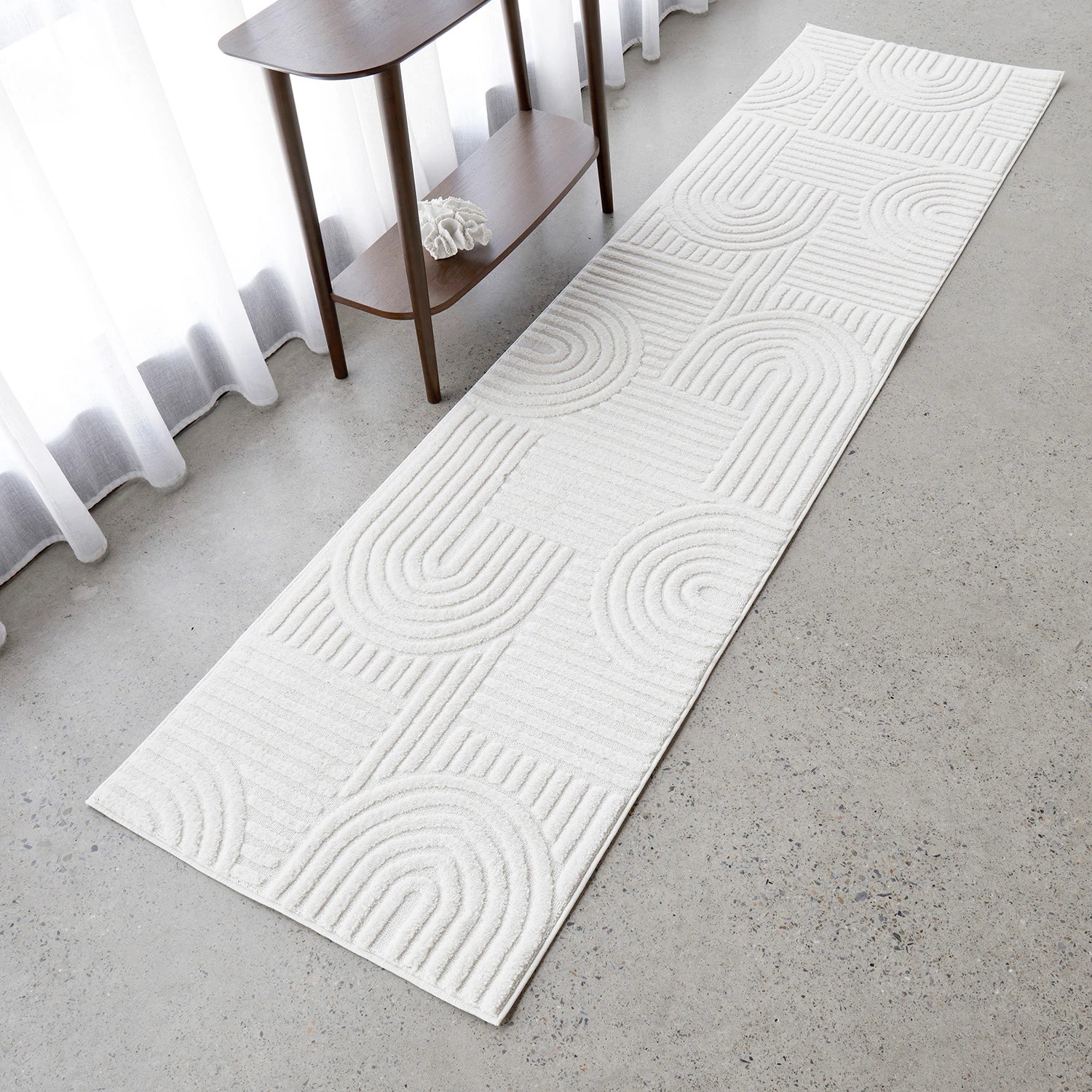 2 Common Ground Rugs Safflower Dior 300x80cm Runner - Medium Pet Friendly Power Loomed Rug - White, 2 of 7