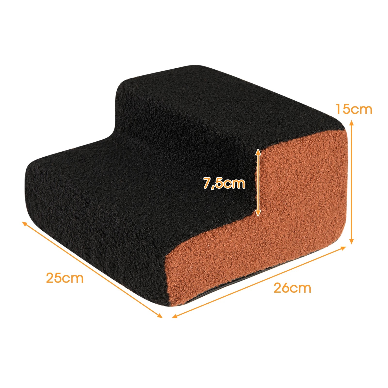 2 Costway 2-Tier Foam Dog Ramp Soft Doggy Ladder Non-Slip Bottom - Black, 2 of 7