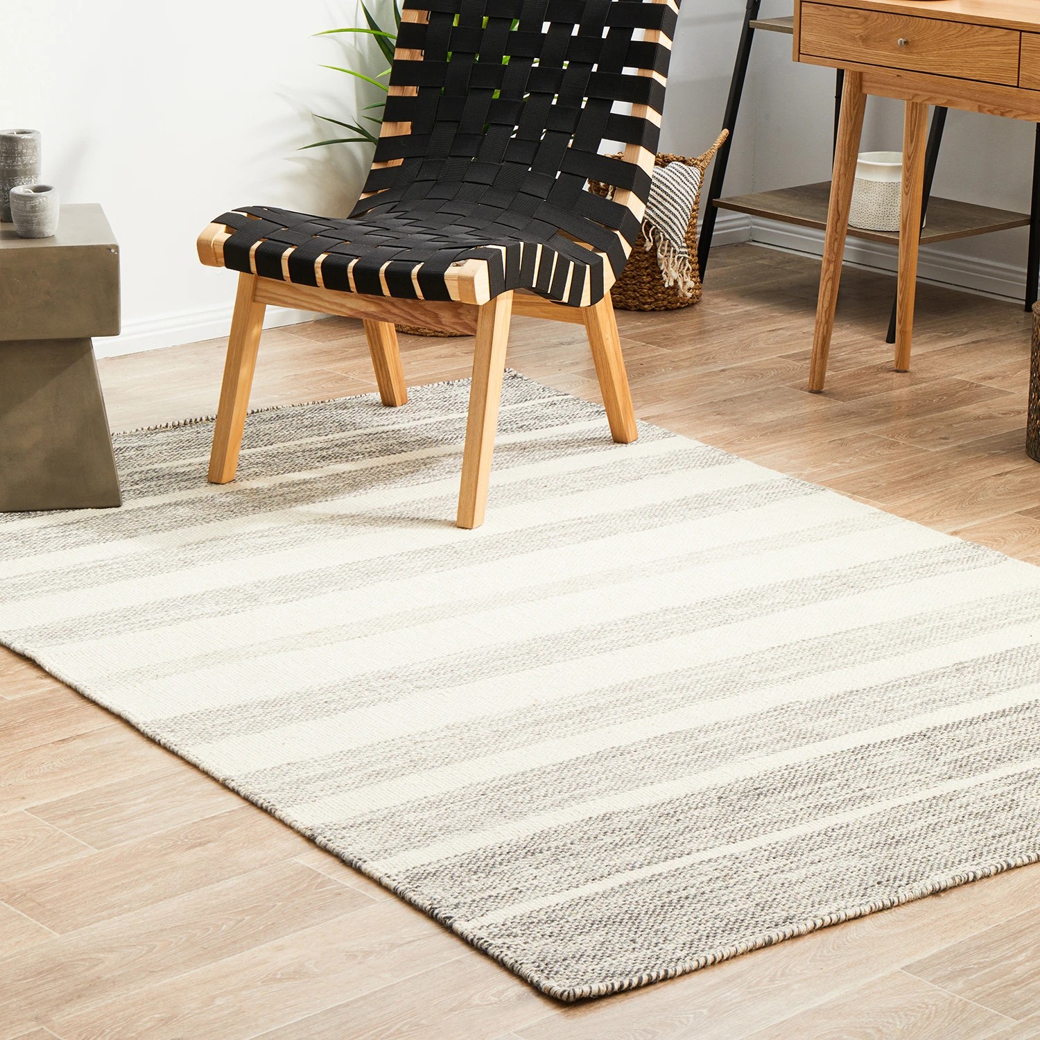 3 Common Ground Rugs Nordica 309 225x155cm - Medium Hand Loomed Wool Floor Rug - Silver, 3 of 9