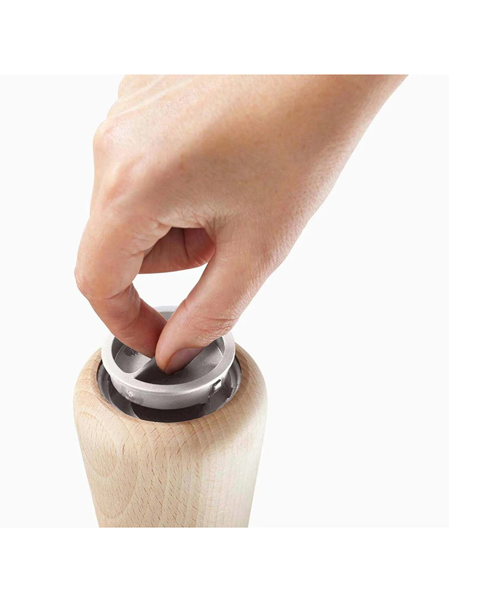5 Joseph Joseph Milltop Wood No-Spill Salt Mill Beech Ceramic Grind Easy Fill - Natural, 5 of 5