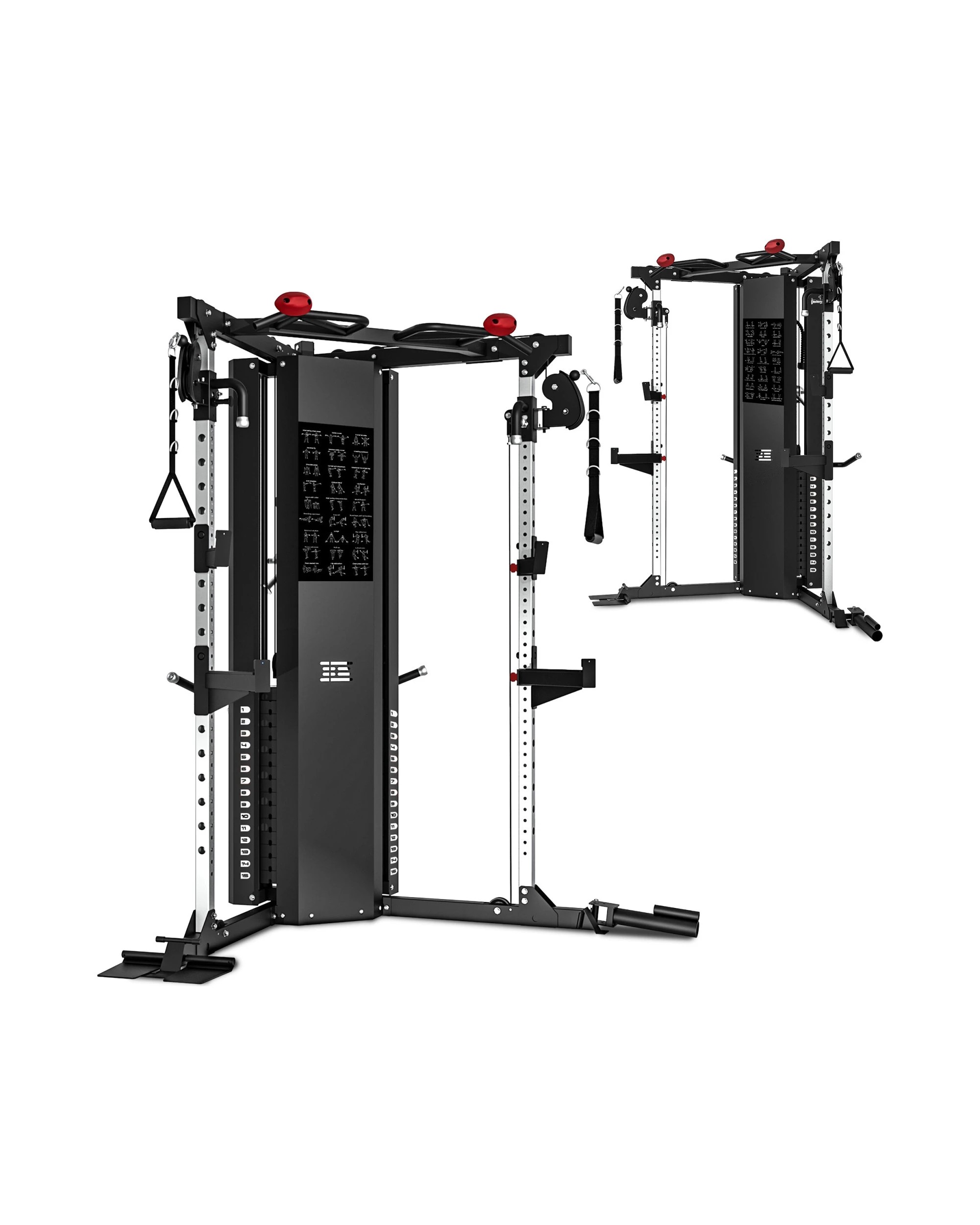 7 Powertrain Functional Trainer Power Rack - Dual 36kg Weight Stacks, V-Shaped Corner Frame - Black, 7 of 7