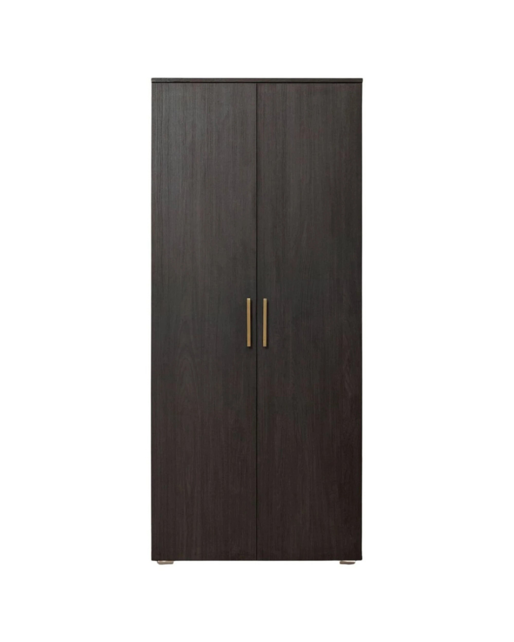 1 European Cabinetry Stockholm Nordic Ash Storage Cupboard Square Brass Handle - Brown, 1 of 5