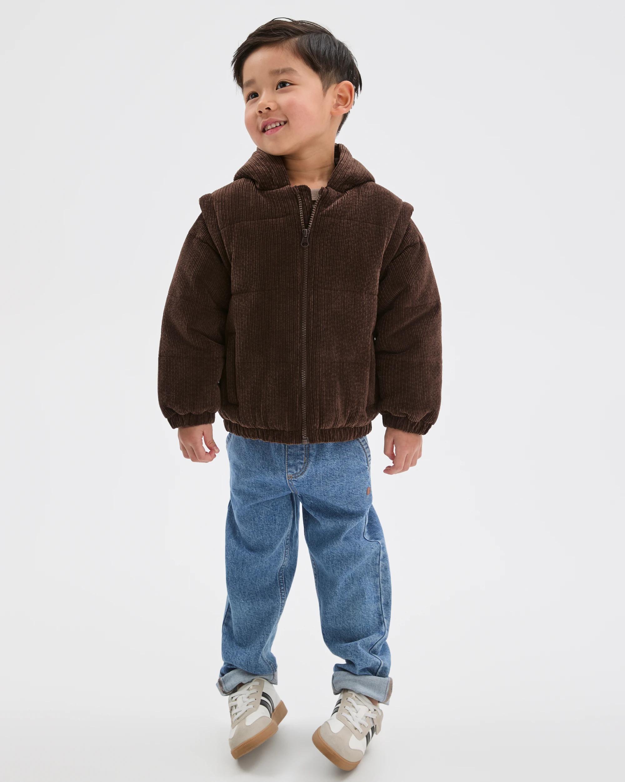 1 Target Kids Cord Hooded Jacket with Removable Sleeves BROWN, 1 of 7