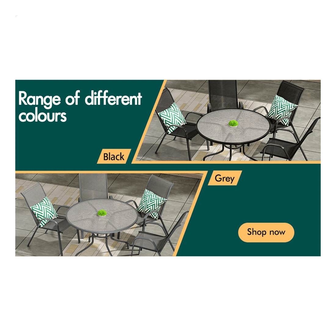 10 Alfordson 5PCS Outdoor Dining Set Table and Chairs Patio Furniture Round - Grey, 10 of 10