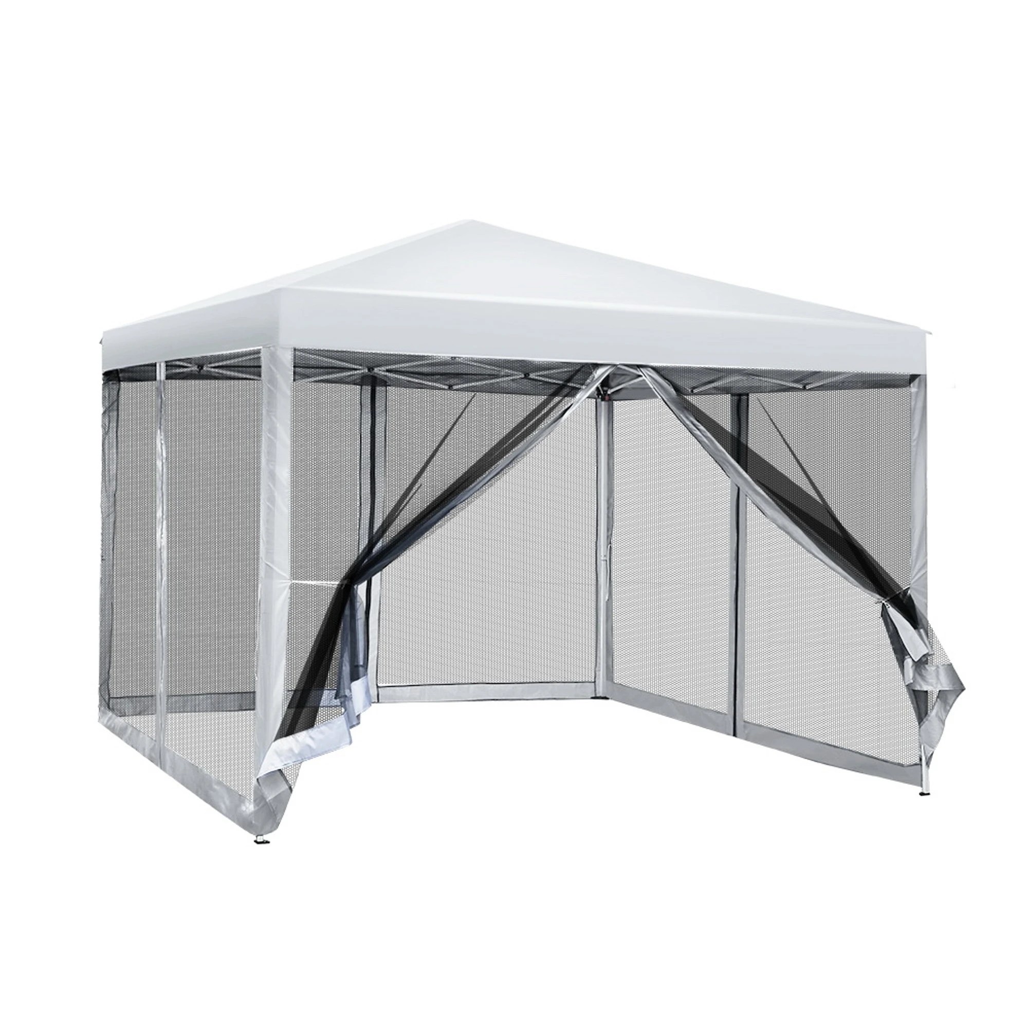 1 Instahut Gazebo Pop Up Marquee  Wedding Party Outdoor Camping Tent Canopy Shade Mesh Wall - White, 1 of 7