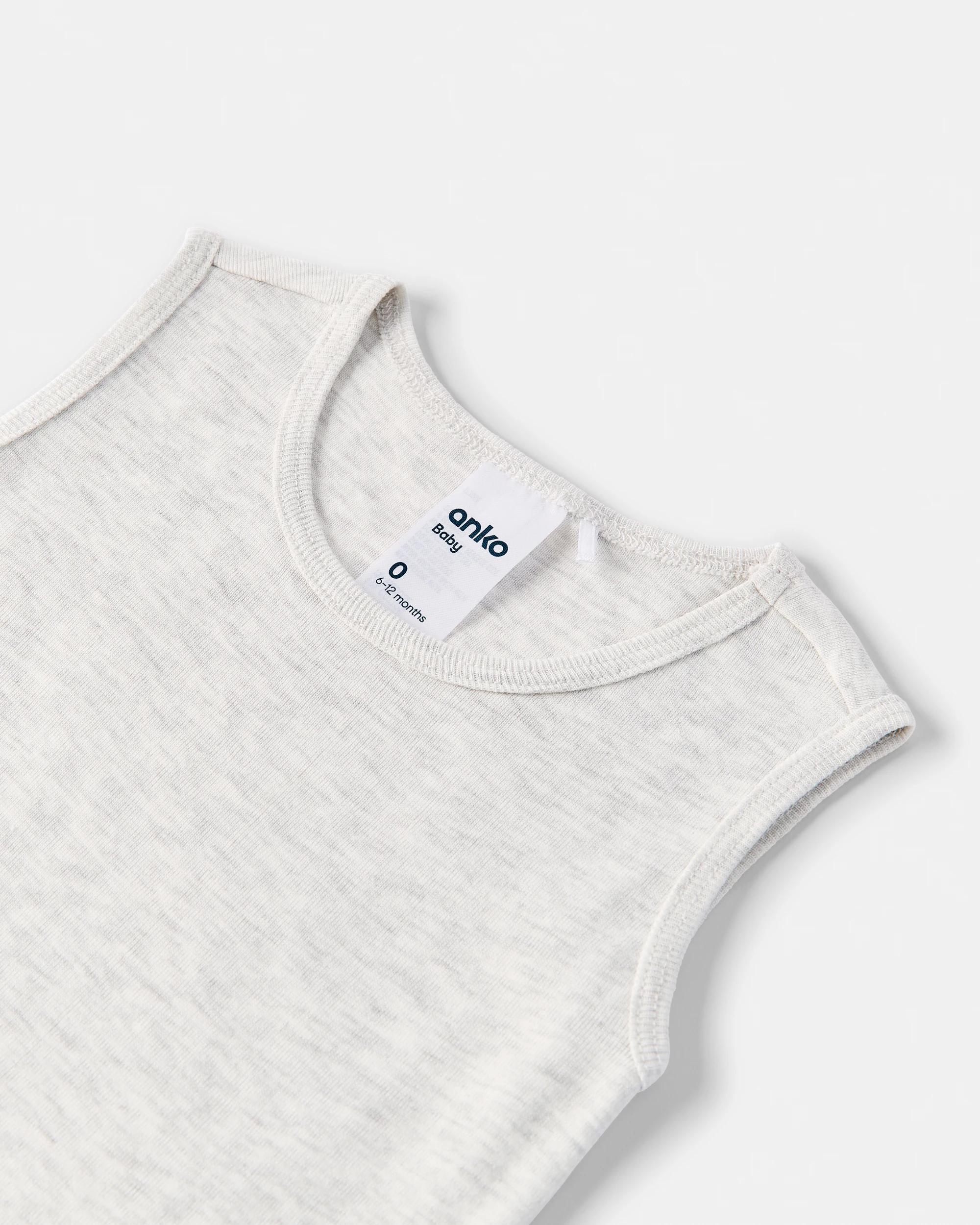 6 2 Pack Cotton Sleeveless Bodysuits Blu Pck, 6 of 6