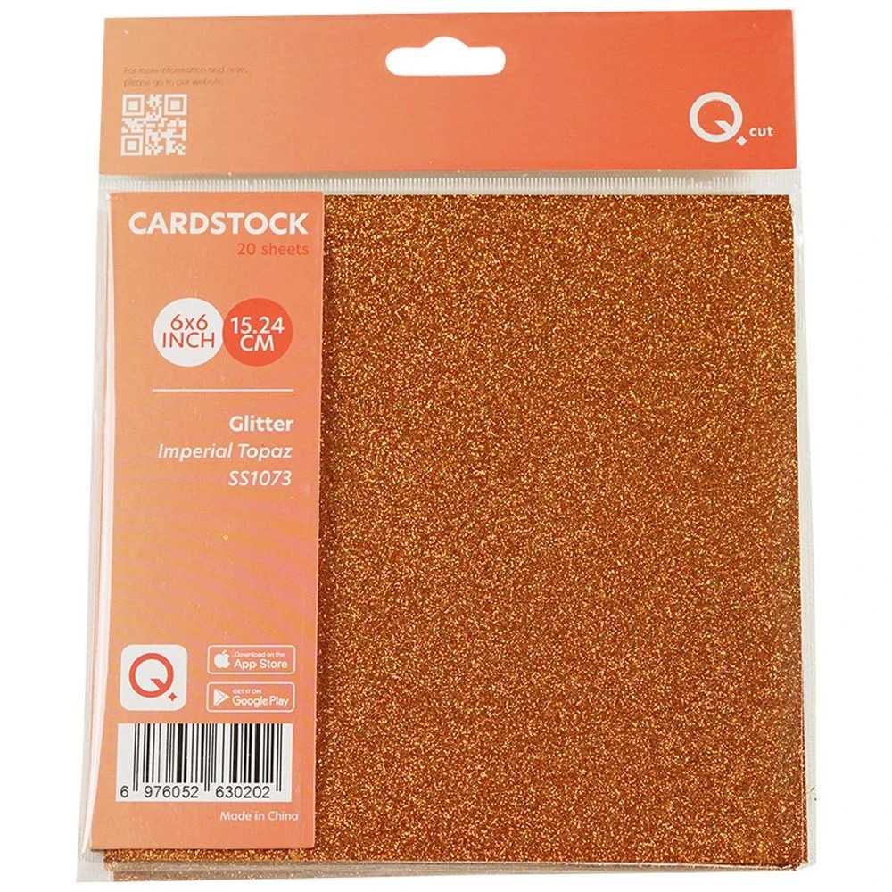 1 Qcut Specialty Cardstock Imperial Topaz Glitter 20 Pack, 1 of 2