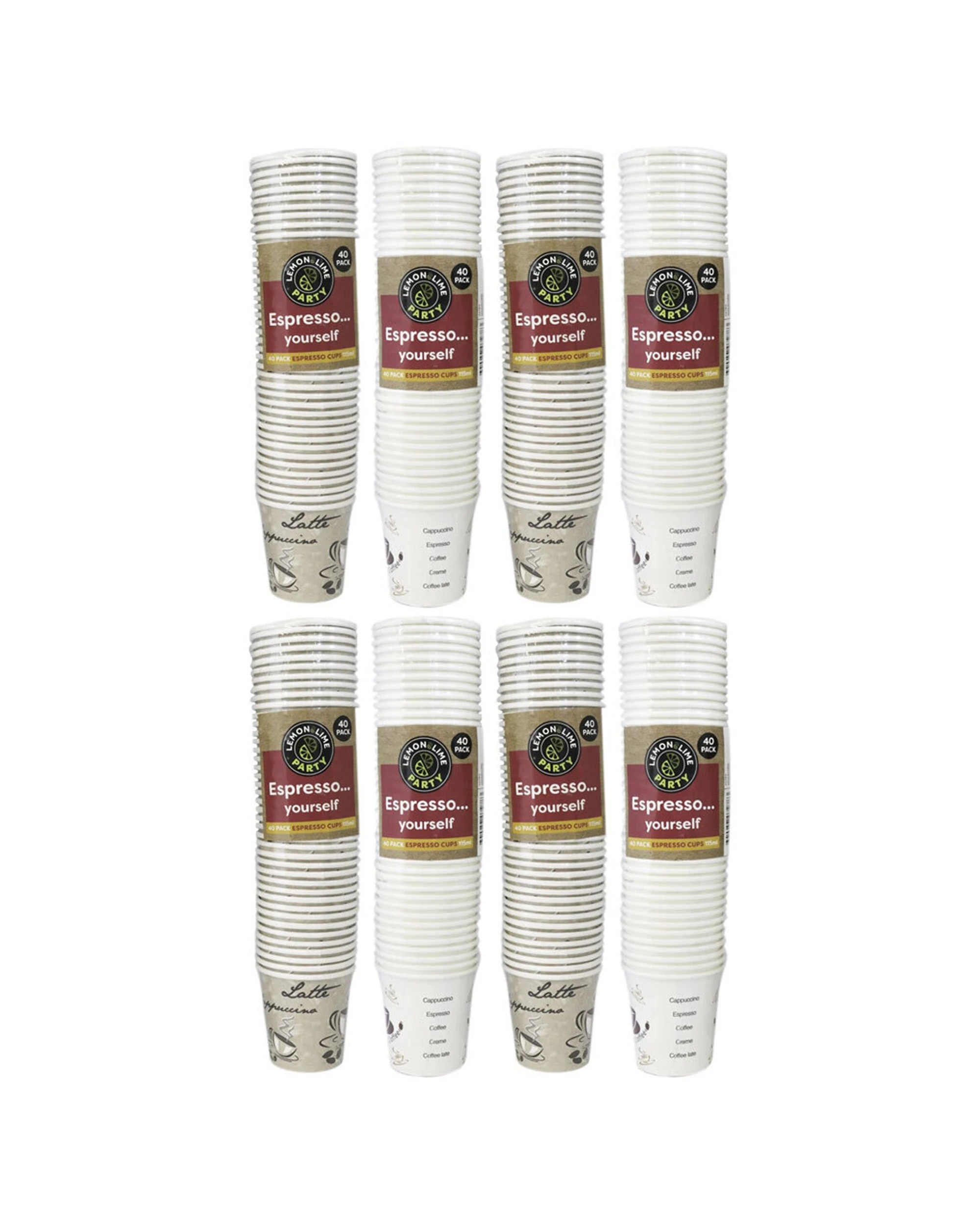 1 Lemon & Lime 320pc 115ml Espresso Cups Multiple Design - Multi, 1 of 3