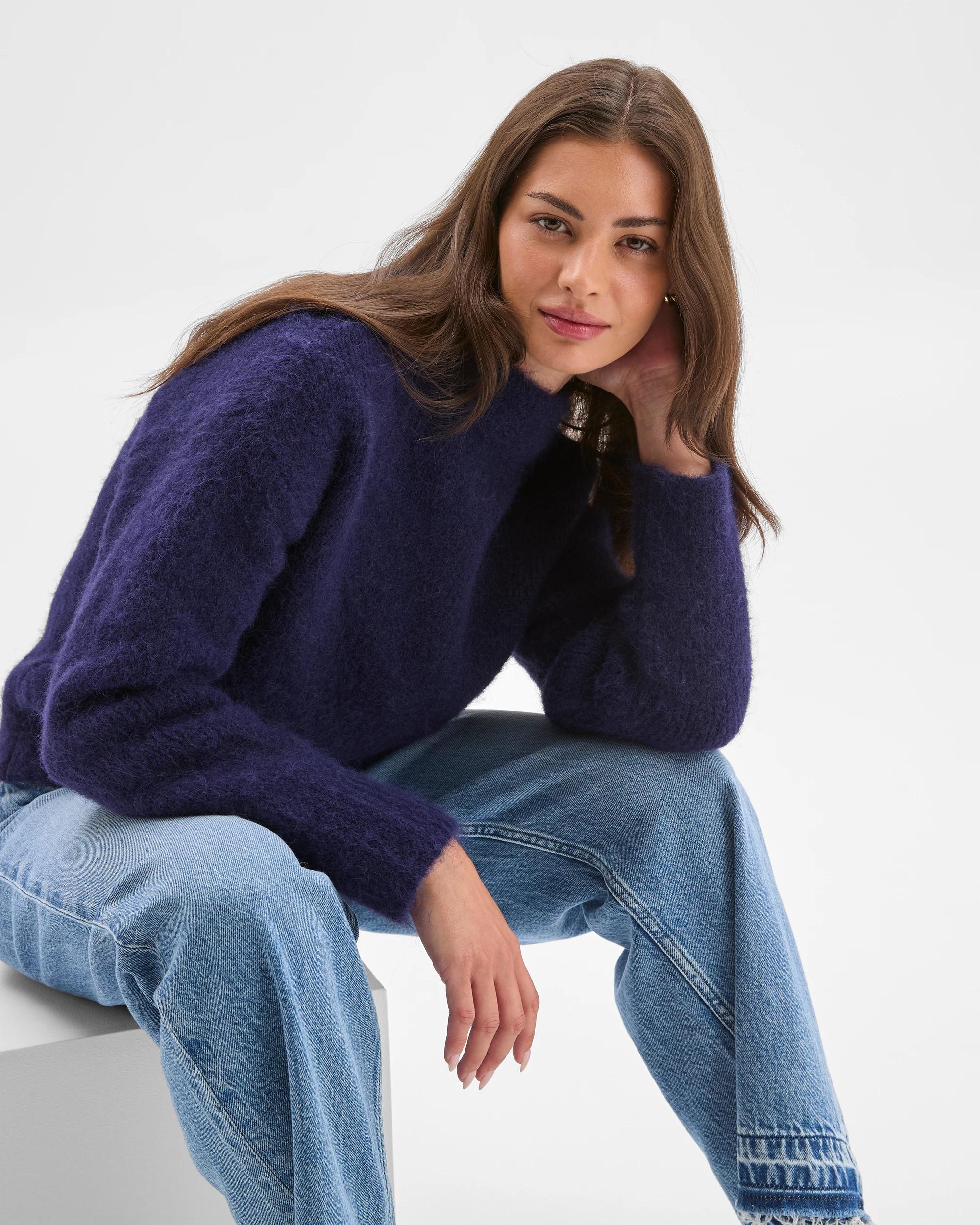 1 Target Petites Petites Plush Knit Jumper ROYAL NAVY, 1 of 7