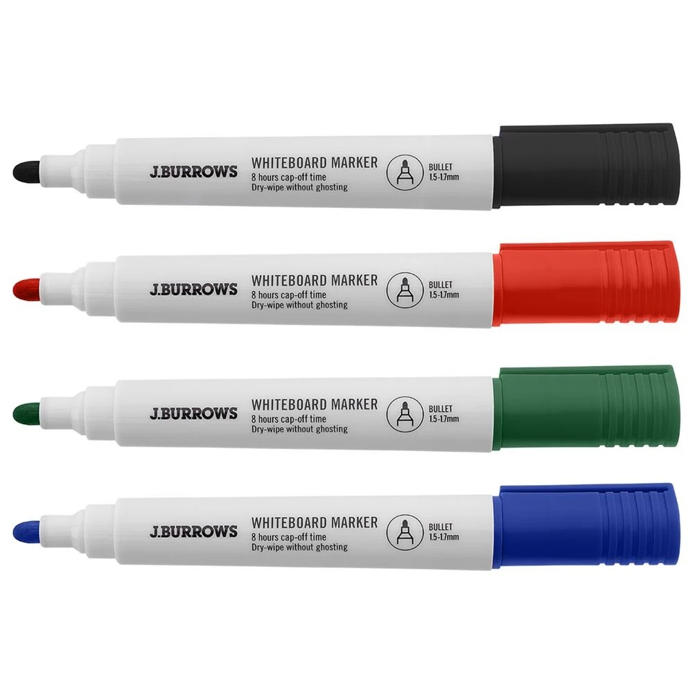 2 J.Burrows Whiteboard Markers Bullet Assorted 24 Pack, 2 of 4