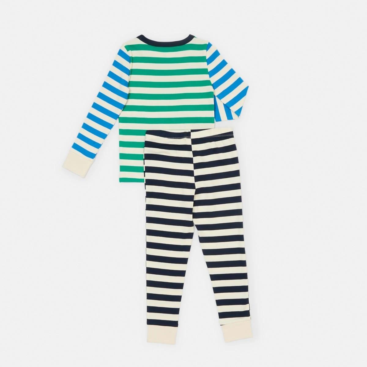 7 Rib Pyjama Set Grn Stripe, 7 of 9