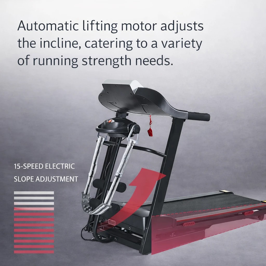 9 Fitness Master Folding Electric Treadmill Auto Incline Lcd Home Gym 14km/h, 9 of 10