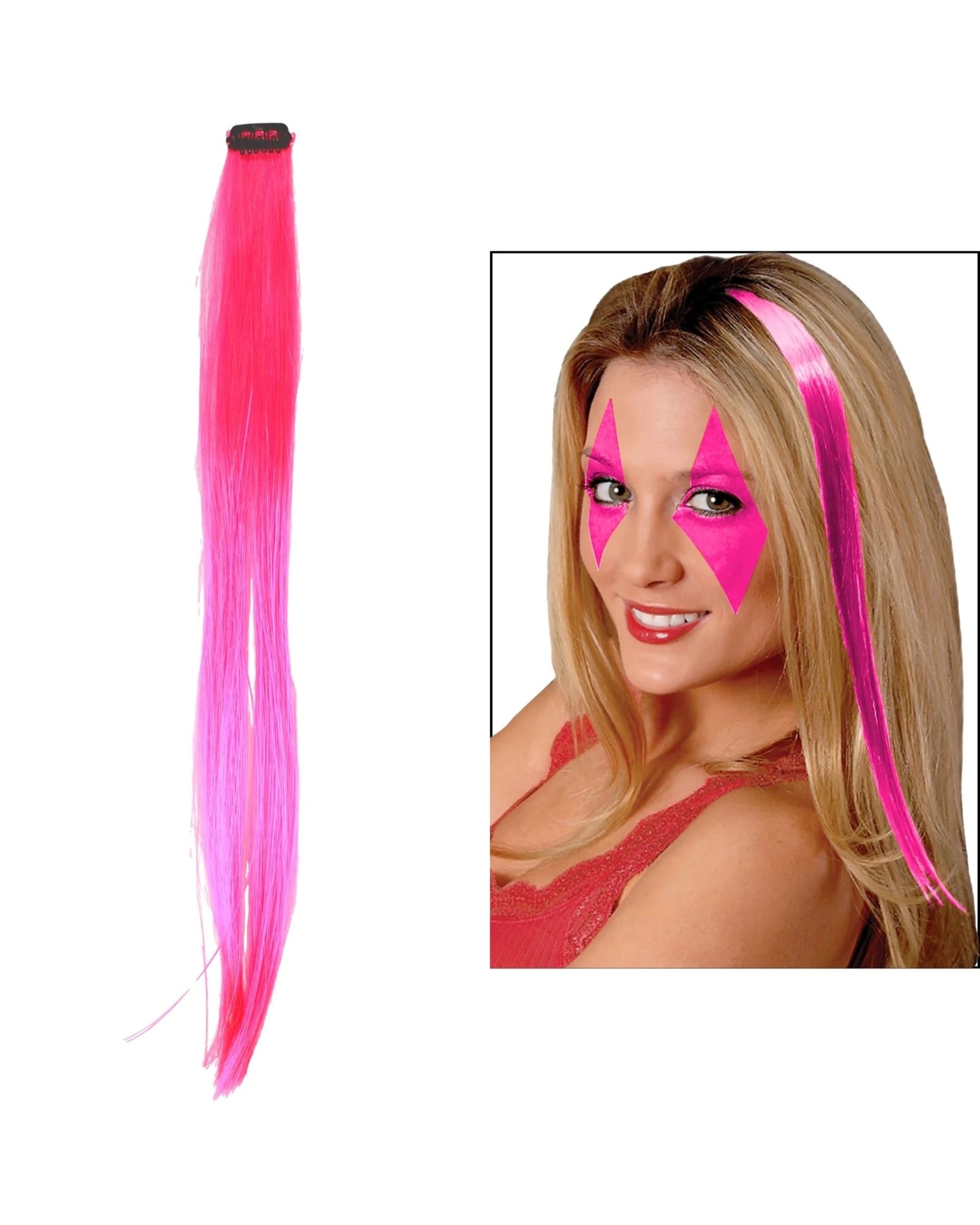 1 Amscan Neon Clip In Hair Extension - Pink, 1 of 1