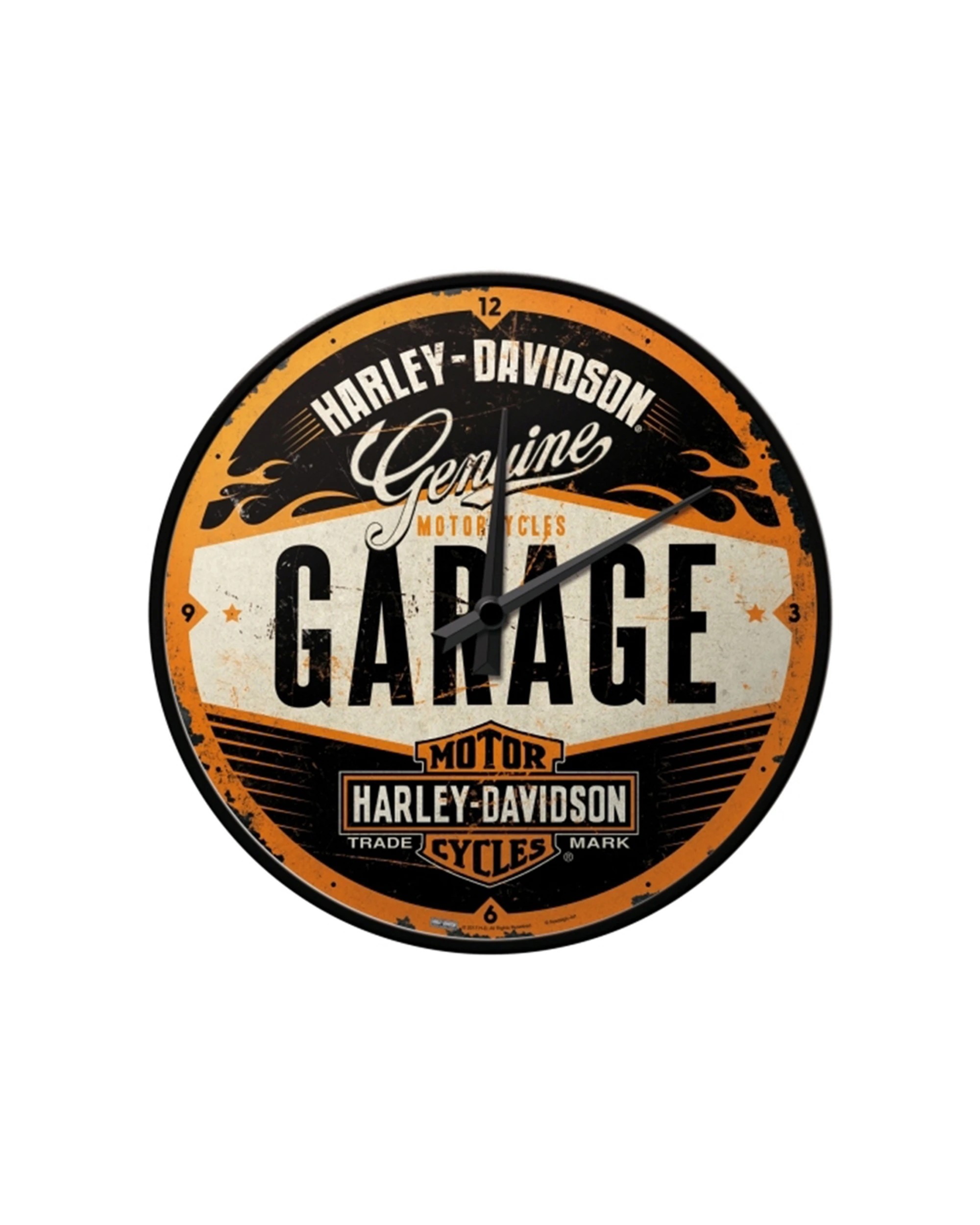 1 Nostalgic-Art Wall Clock Retro 30cm - Harley-Davidson Garage - Multi, 1 of 3