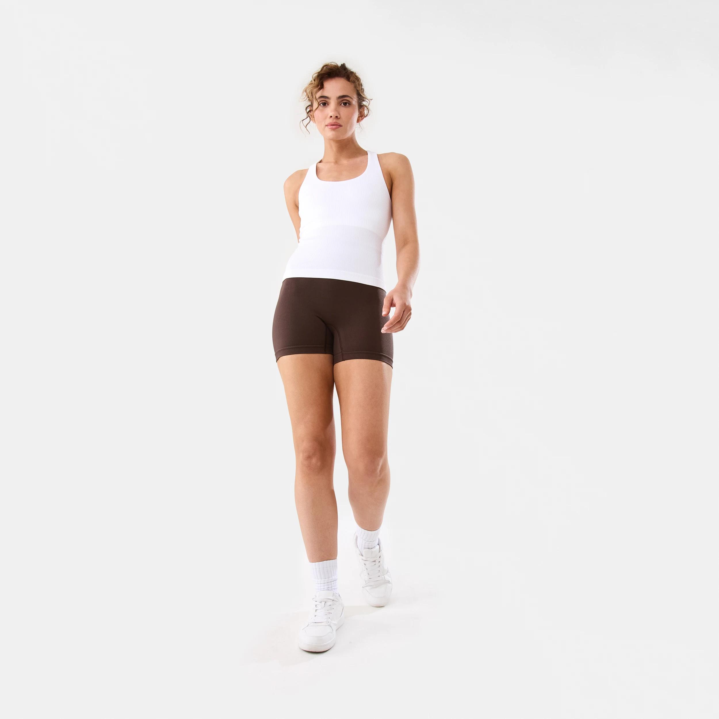 2 Active Womens Tape Bike Shorts TUSCAN BROWN, 2 of 5