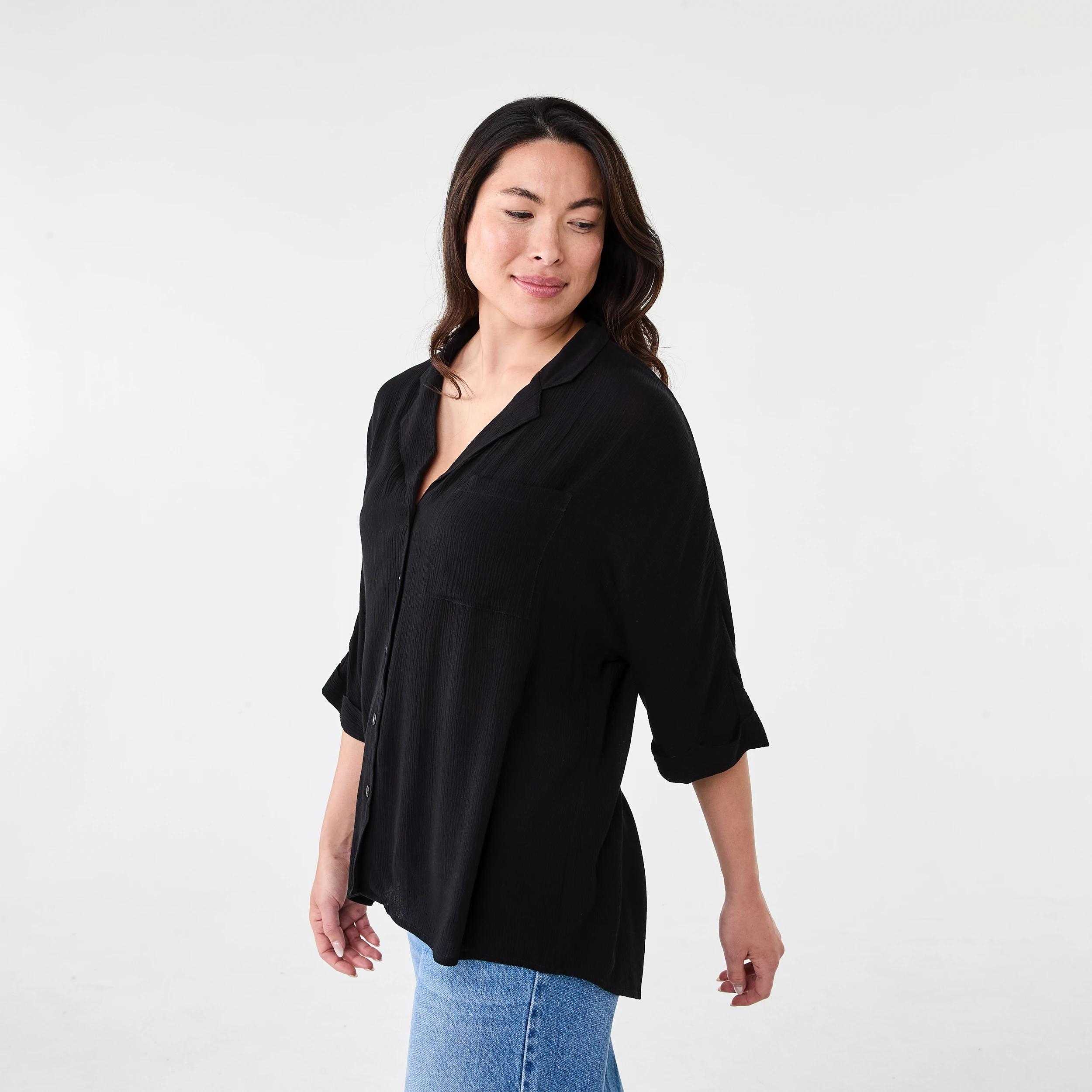 2 Short Dolman Sleeve Shirt Black, 2 of 7
