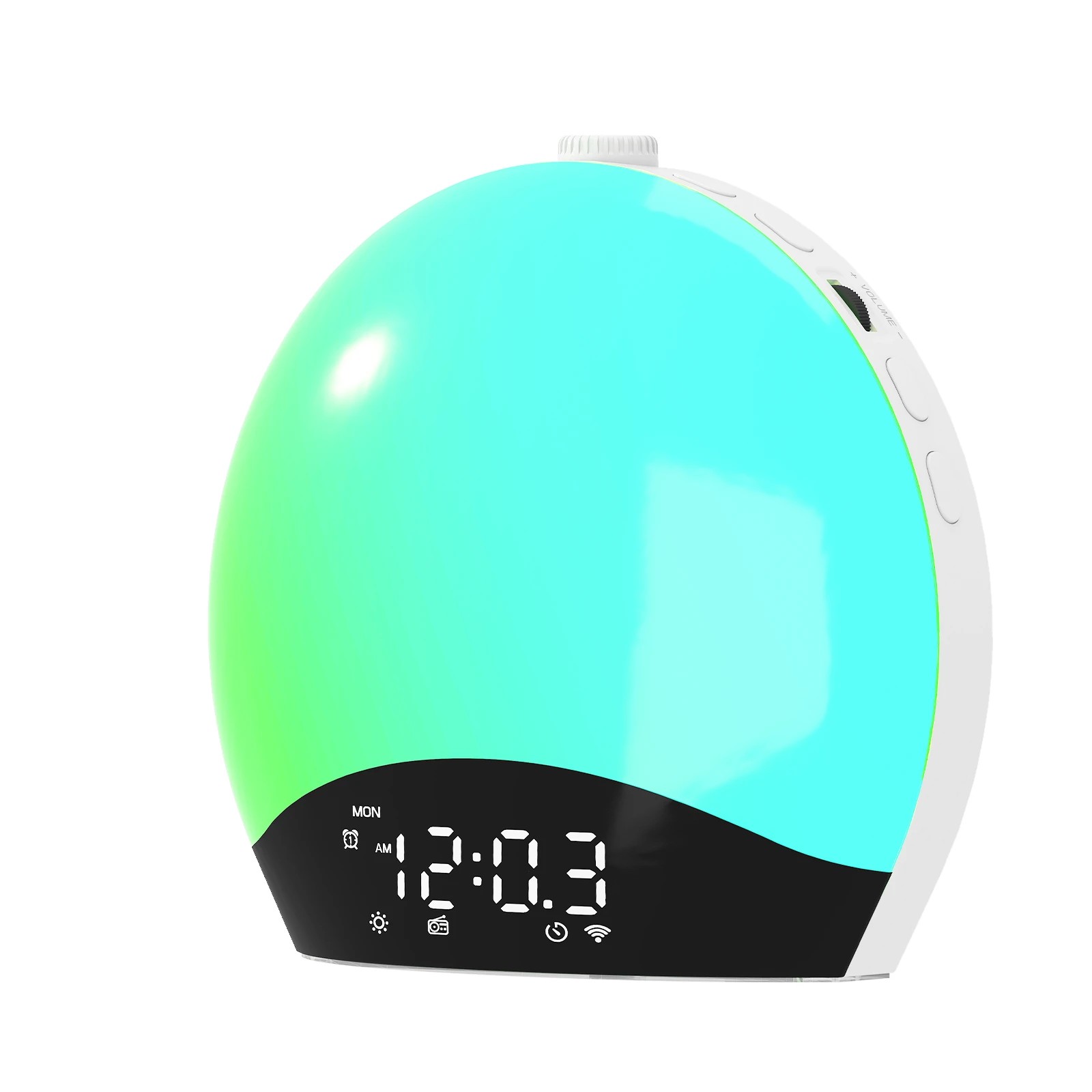1 Advwin White Noise Machine Atmosphere Lamp Bedside Night Light Sunrise Alarm Clock Wake Up Light - White, 1 of 7