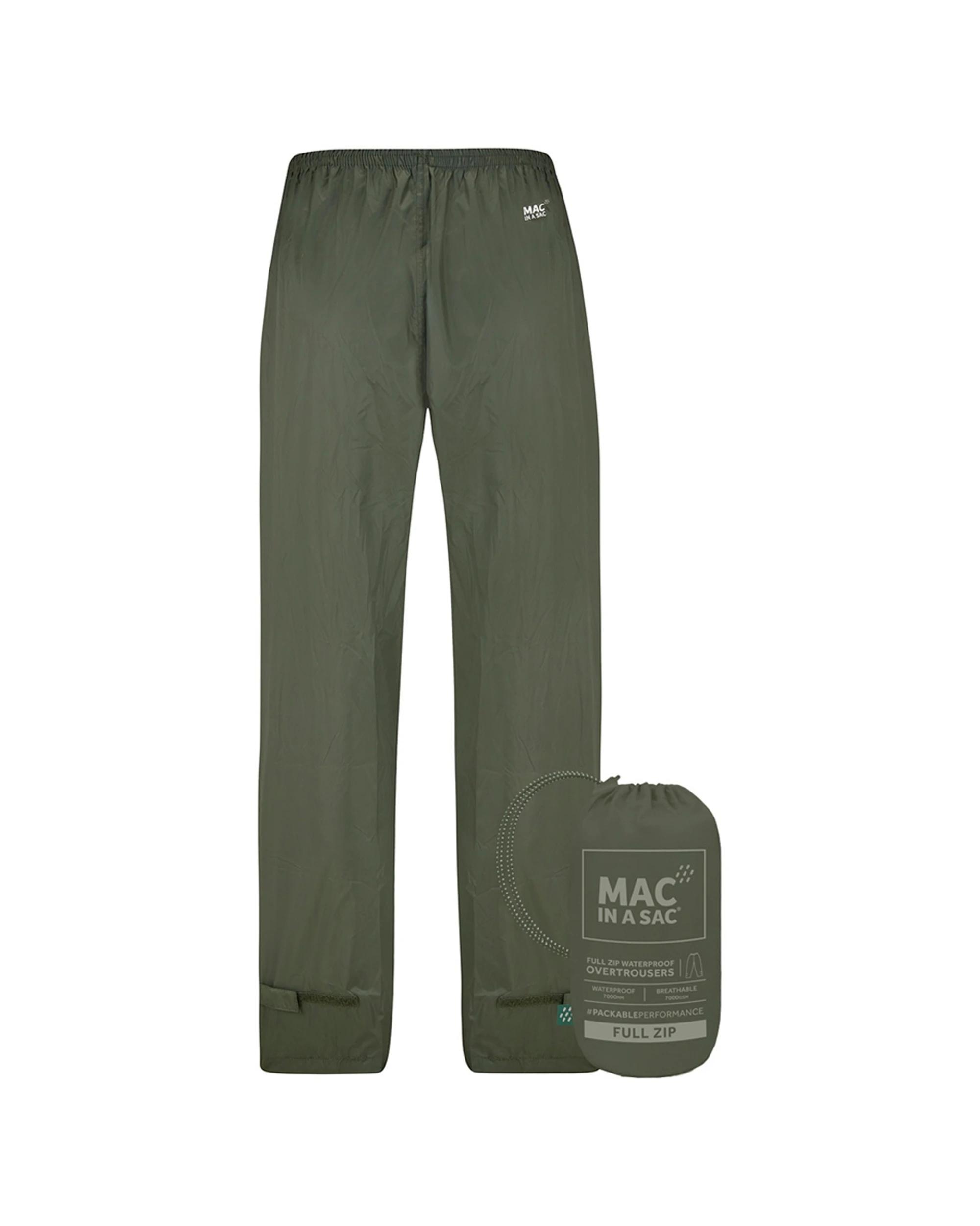 1 Mac In A Sac Unisex Adults Waterproof Overtrousers GREEN, 1 of 6