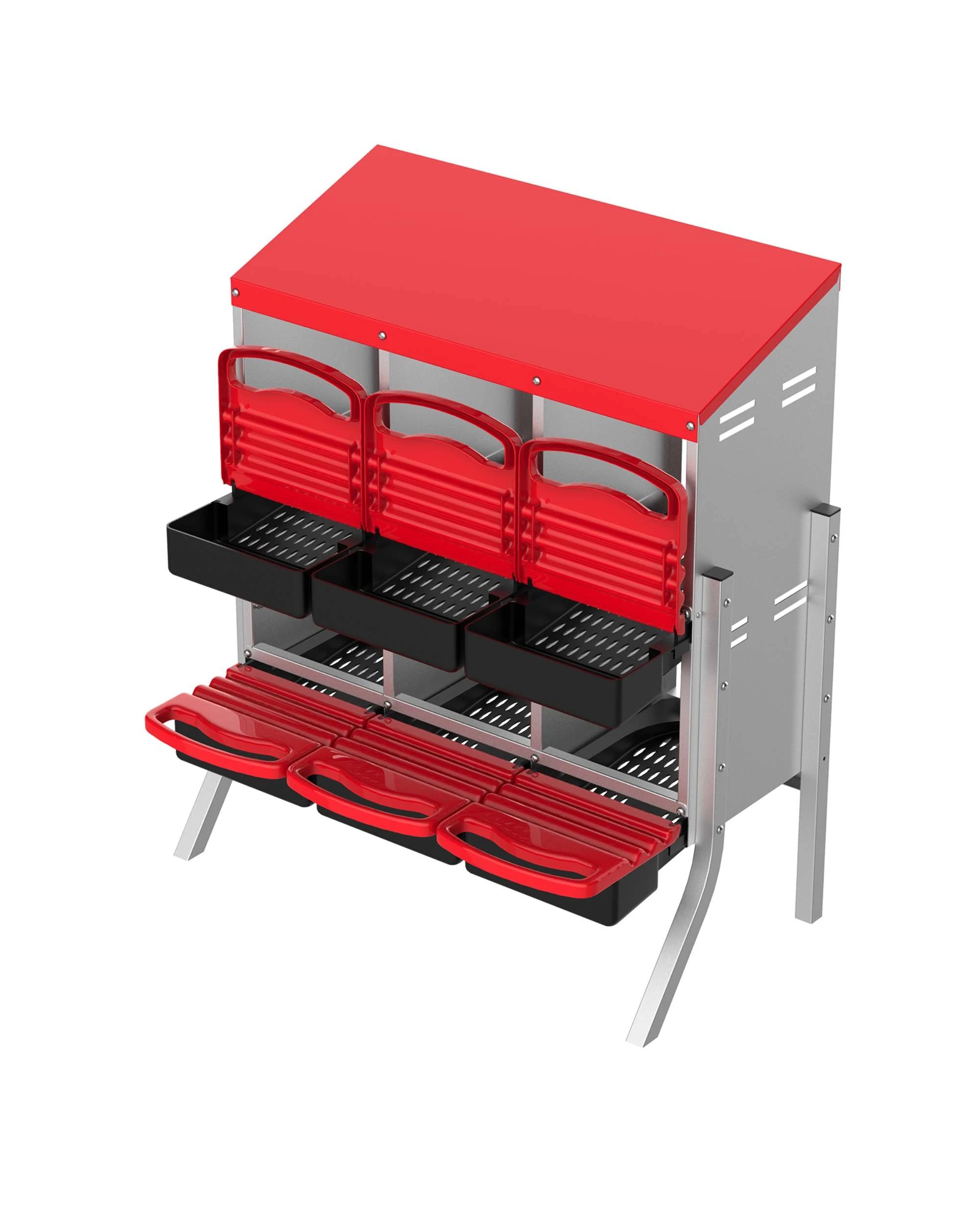 3 Advwin 6 Holes Chicken Nesting Boxes Metal Chicken Egg Laying Box Egg Collection, 3 of 9