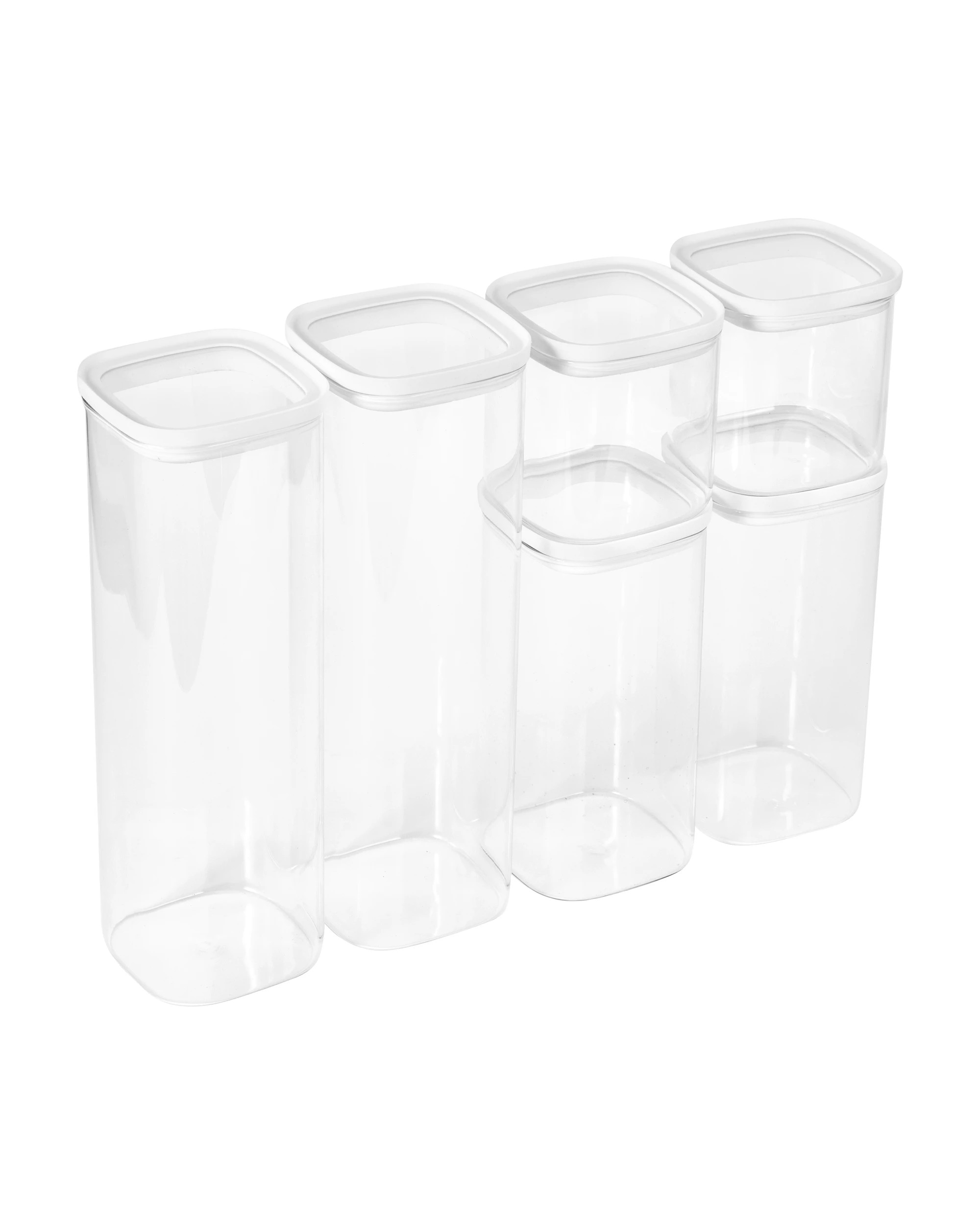 2 Set of 6 Glass Food Storage Canisters, 2 of 6