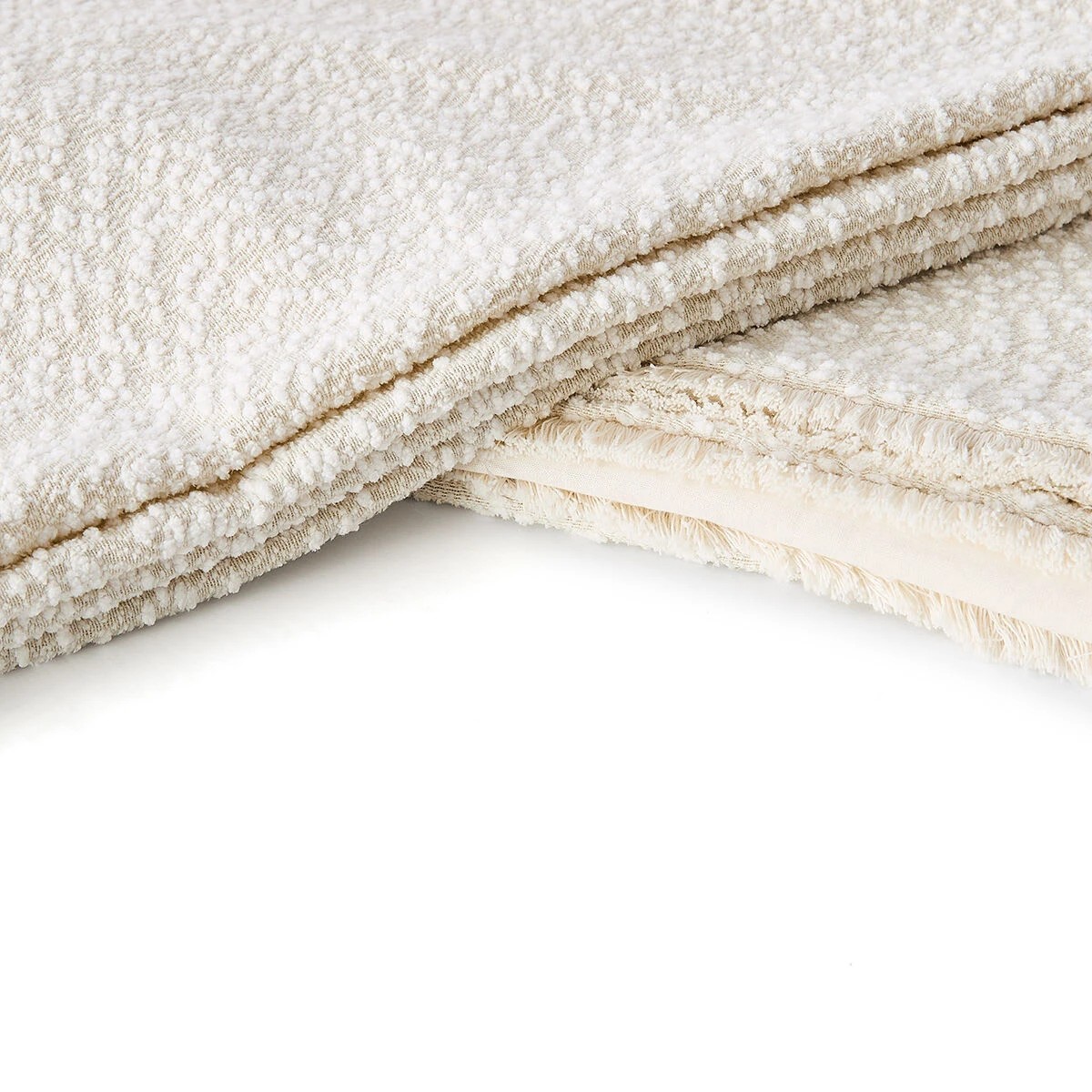 6 Boucle Quilt Cover Set - Double Bed, Beige, 6 of 6