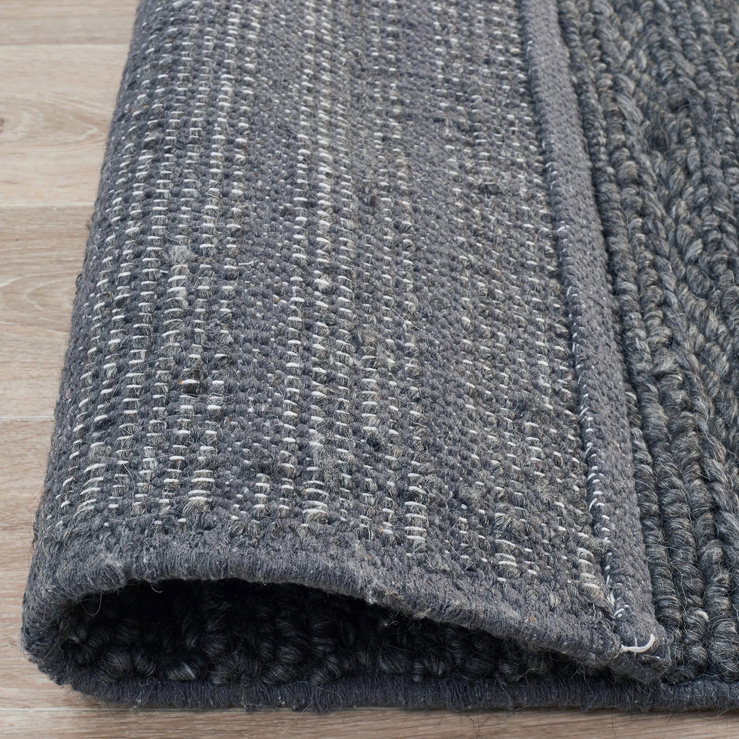 7 Common Ground Rugs Meadow 801 225x155cm - Medium Handwoven Floor Rug - Charcoal, 7 of 7