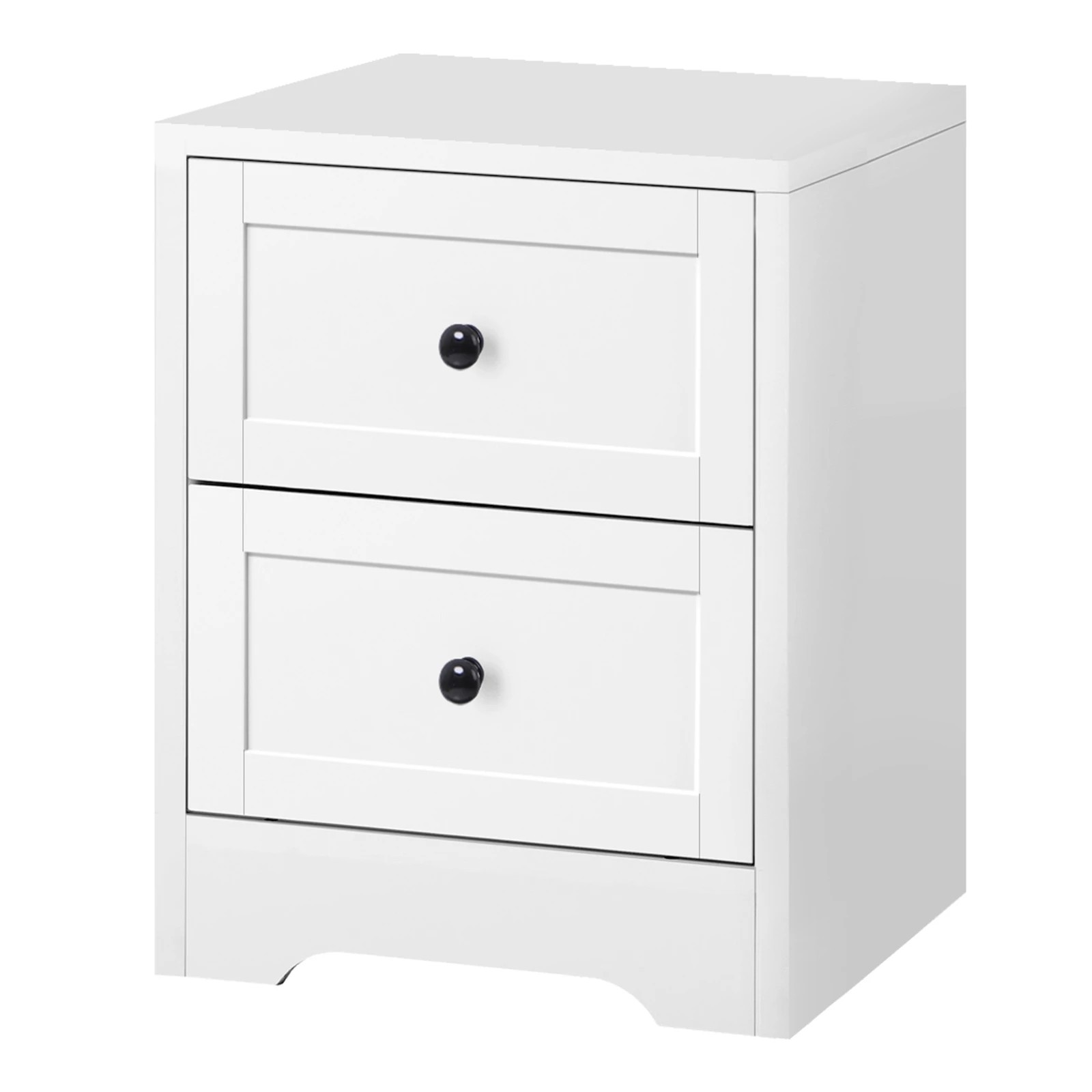 4 Alfordson 2x Bedside Table Hamptons Nightstand Storage Side End Cabinet - White, 4 of 9