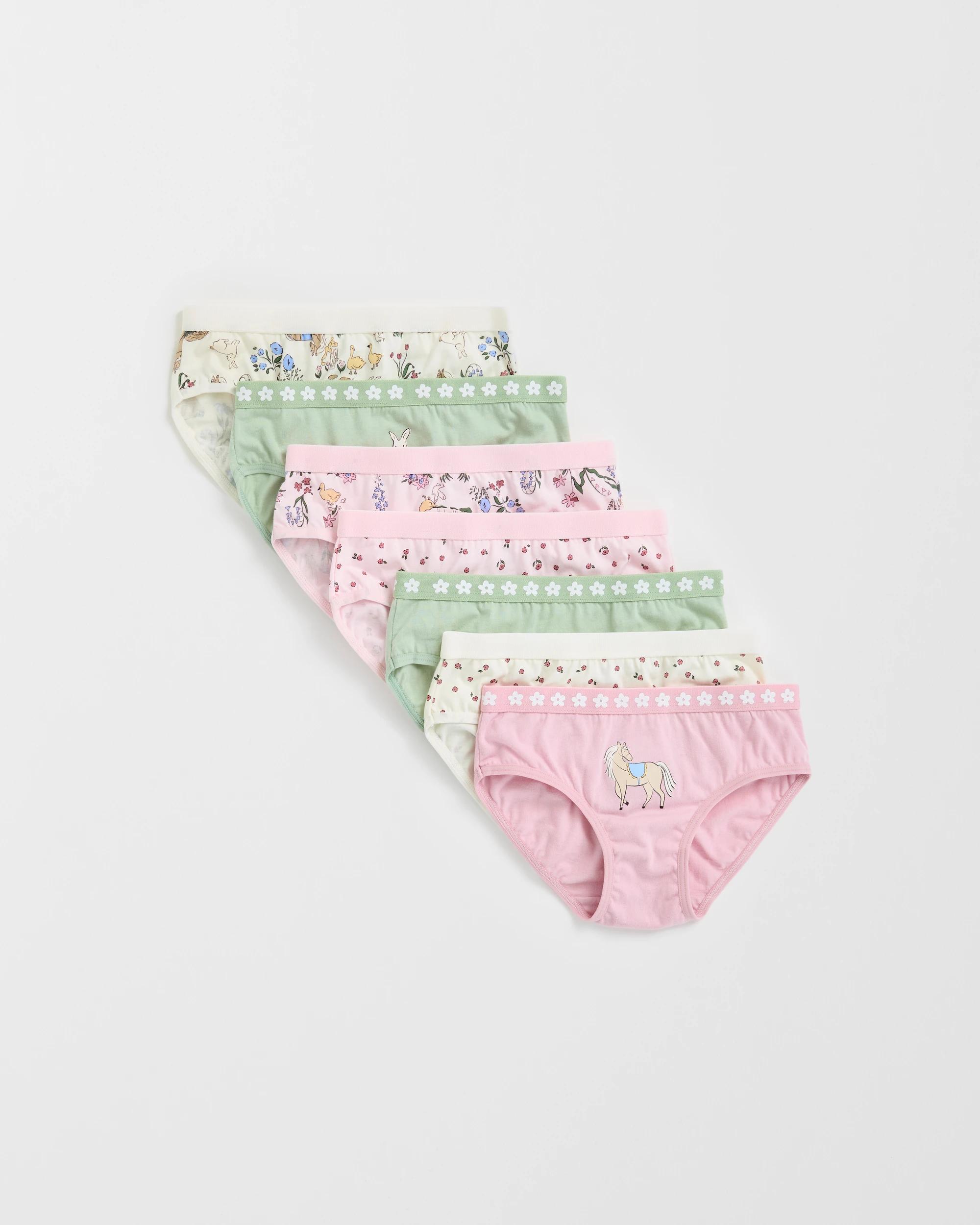 1 Maxx Australian Cotton 7 Pack Younger Girls Briefs FARM FLORAL, 1 of 1