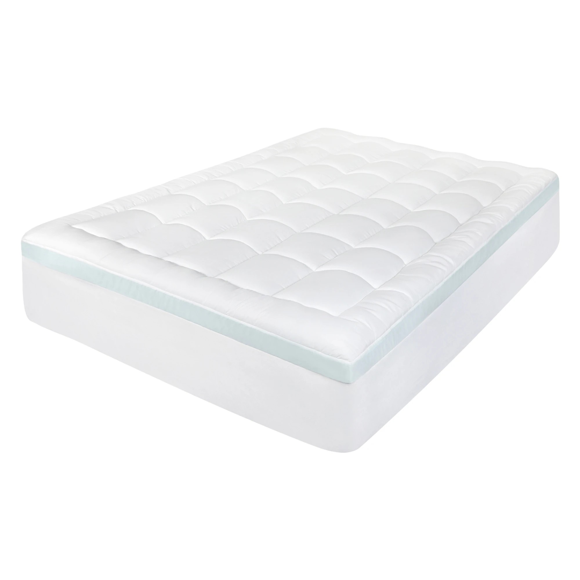 1 Dreamz Gel Memory Foam Mattress Topper Queen 8cm Pressure Relief Deep Pocket, 1 of 9
