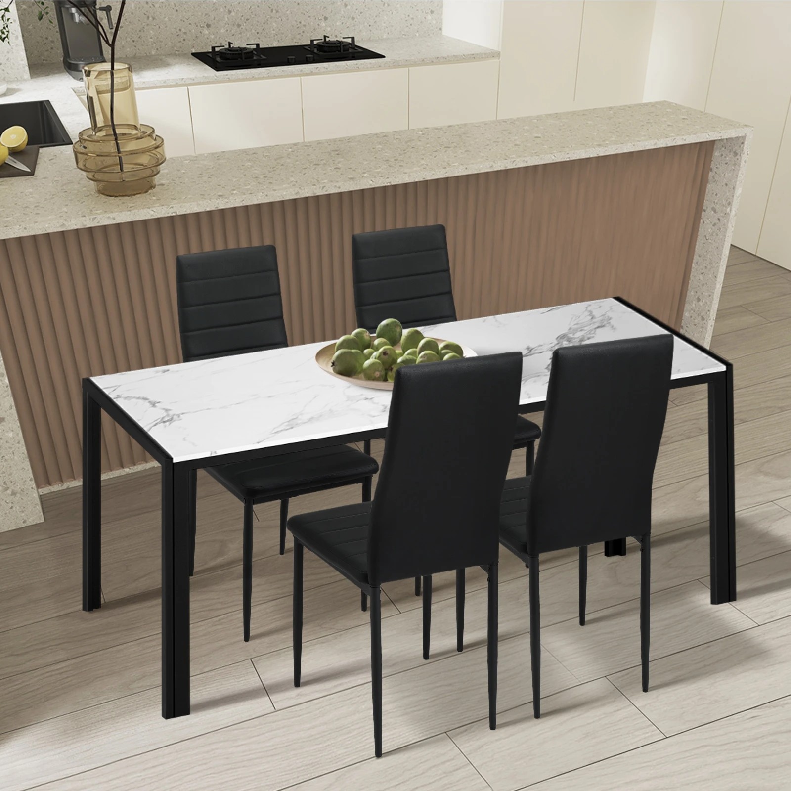 3 Oikiture 120cm Dining Table Rectangular Kitchen Table With Metal Leg
 - Multi, 3 of 9