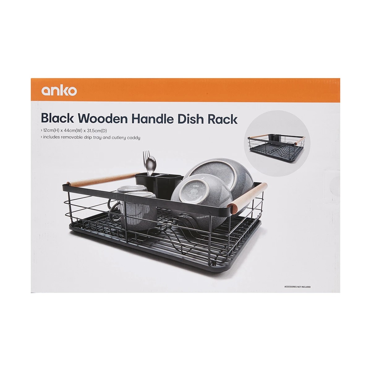 11 Black Wooden Handle Dish Rack, 11 of 11