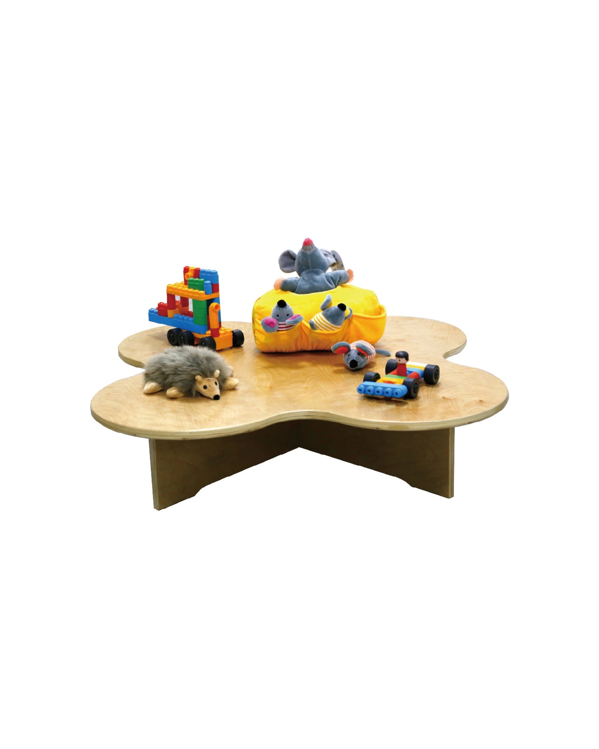1 Vivaio Toddler Table Clover Shape Birch Plywood Educational Play - Natural, 1 of 1