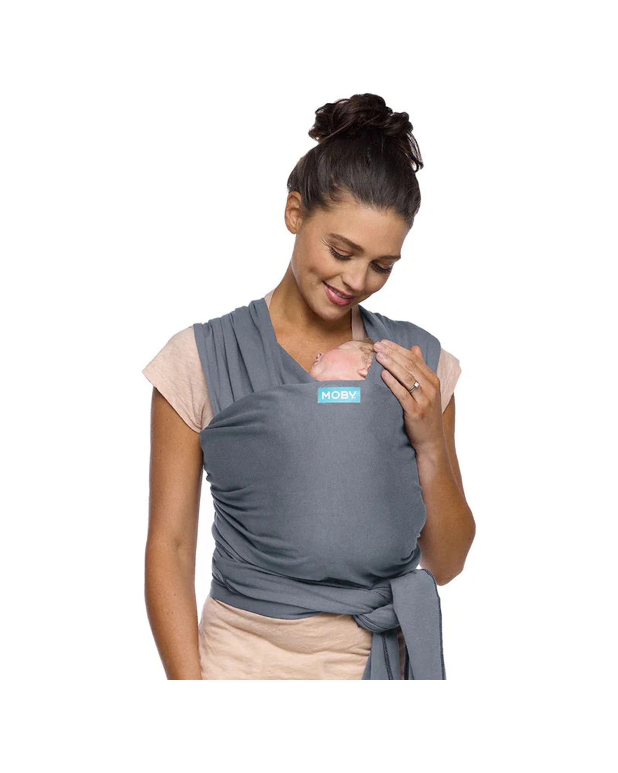 1 Babystudio Moby Classic Wrap Flint 100 Percent Cotton Soft Baby Sling Baby Carrier - Grey, 1 of 2