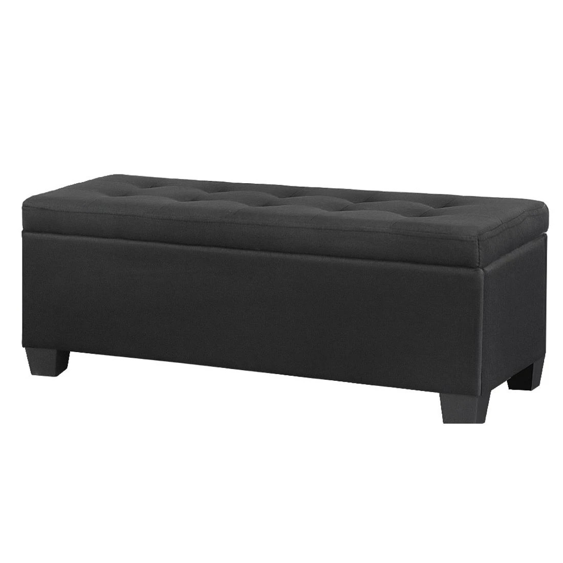 1 Artiss Storage Ottoman Blanket Box 97cm Linen - Black, 1 of 7