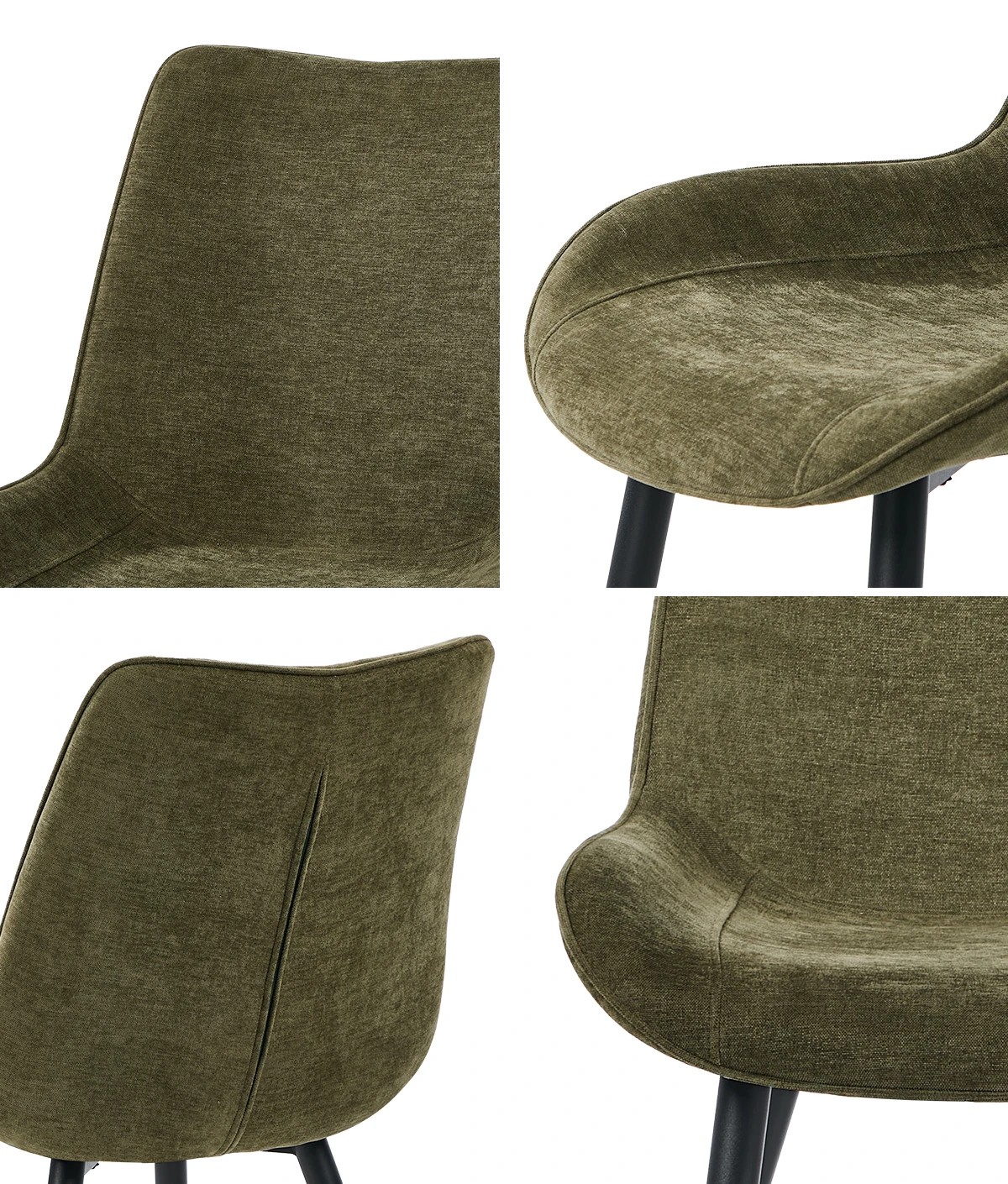 6 Oikiture 4x Dining Chairs Kitchen Accent Chairs Upholstered Linen Fabric- Green, 6 of 10