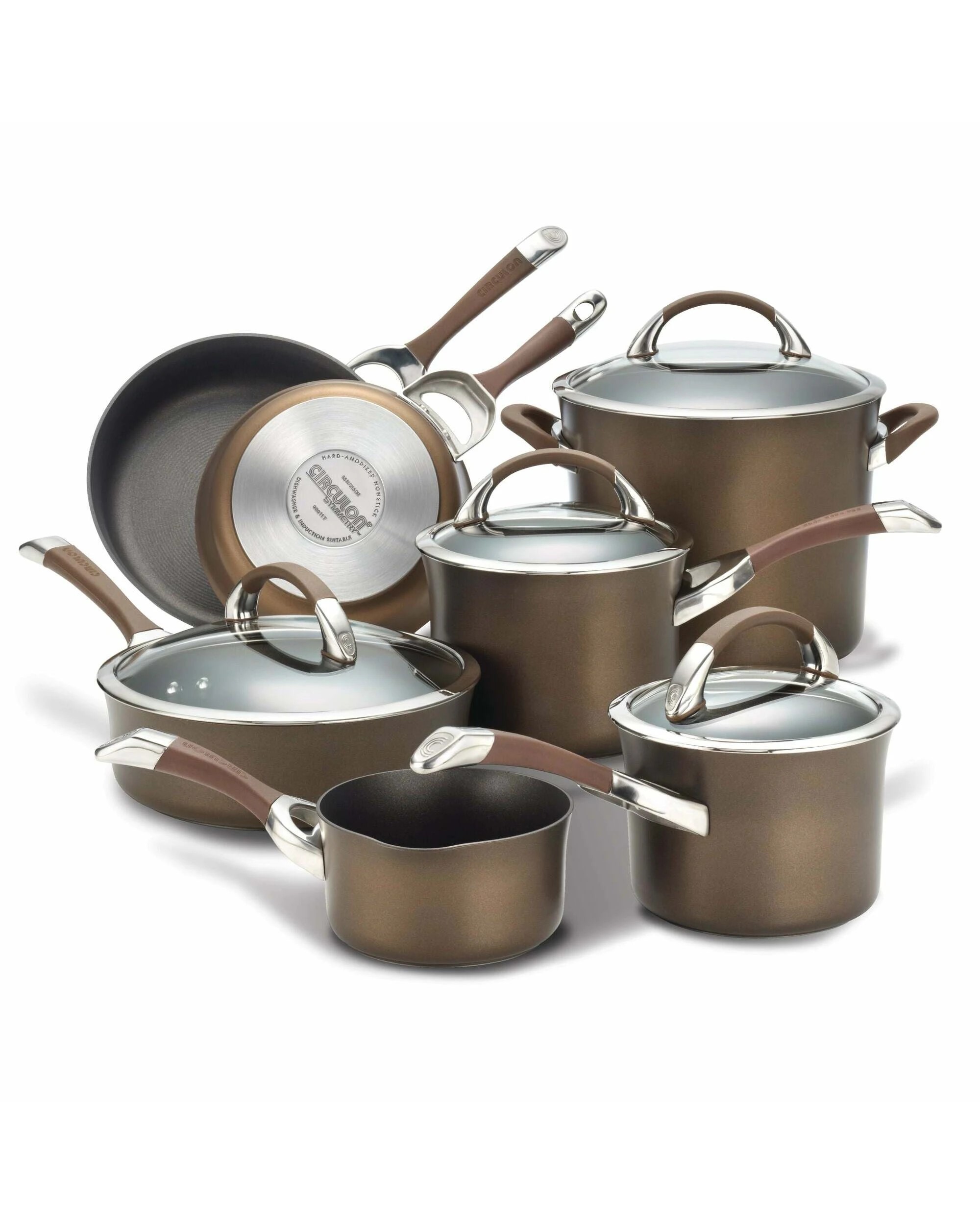 1 Circulon Symmetry Nonstick Induction 11 Piece Cookware Set  Chocolate - Brown, 1 of 1