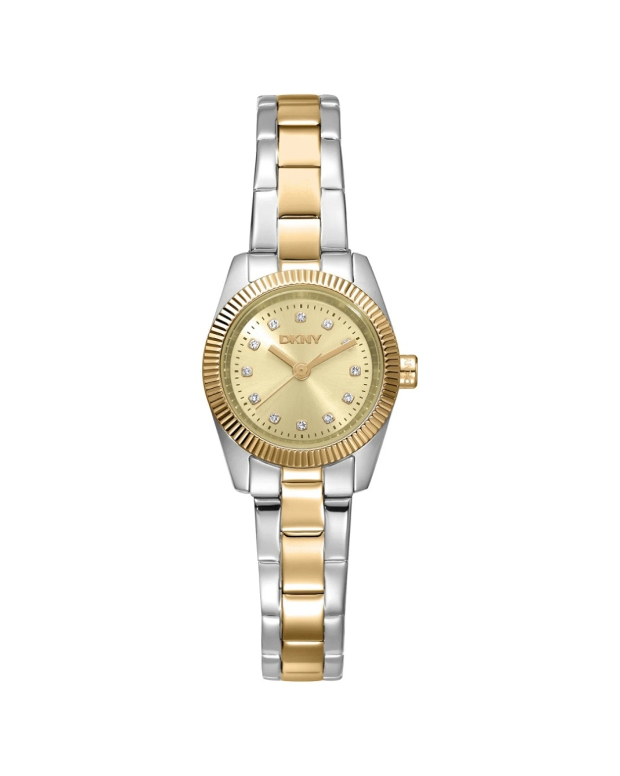 1 DKNY Mini Women's Gold Silver Two-Tone Watch 23mm Stainless Steel Case, 1 of 4