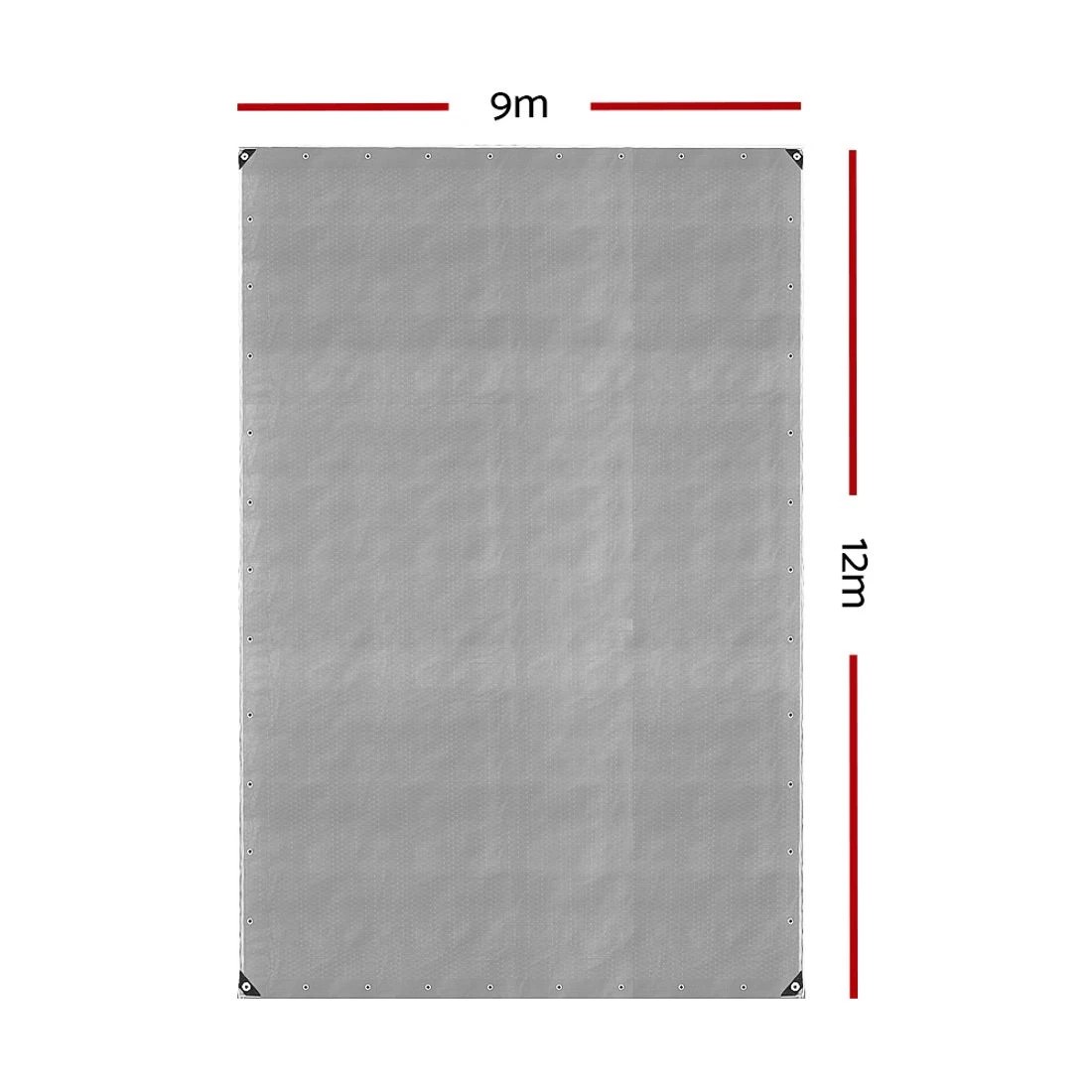 2 Instahut Tarp Tarpaulin 9x12m Canvas Camping Heavy Duty Sun Cover - Silver, 2 of 7