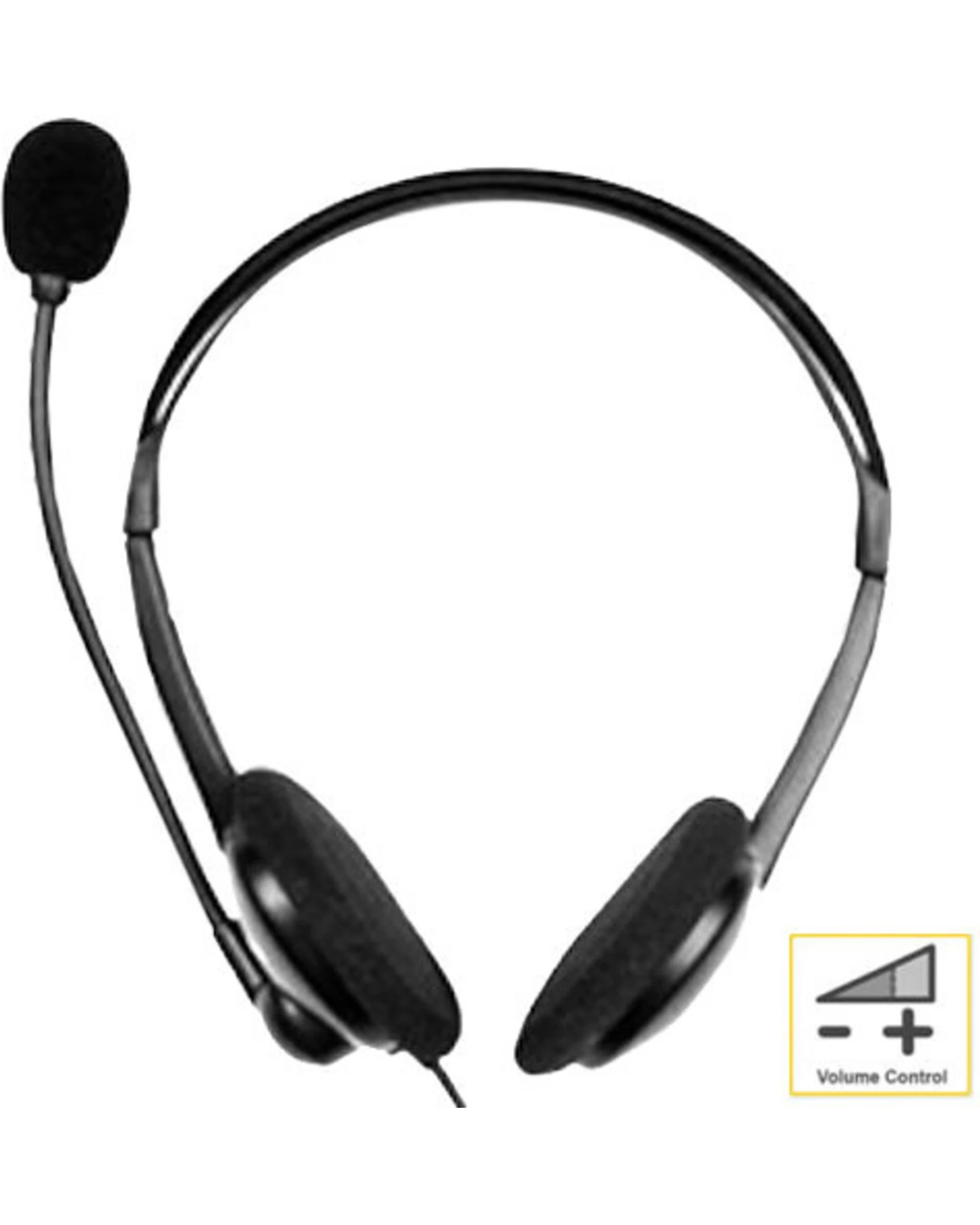 2 Sansai 2PK Stereo 3.5mm Headset Headphones with Microphone for Computer PC - Black, 2 of 4