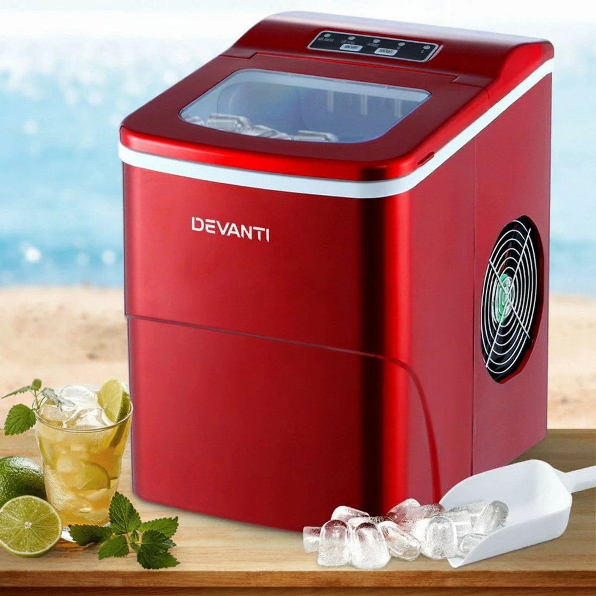 7 Devanti 12kg Ice Maker Machine - Red, 7 of 8