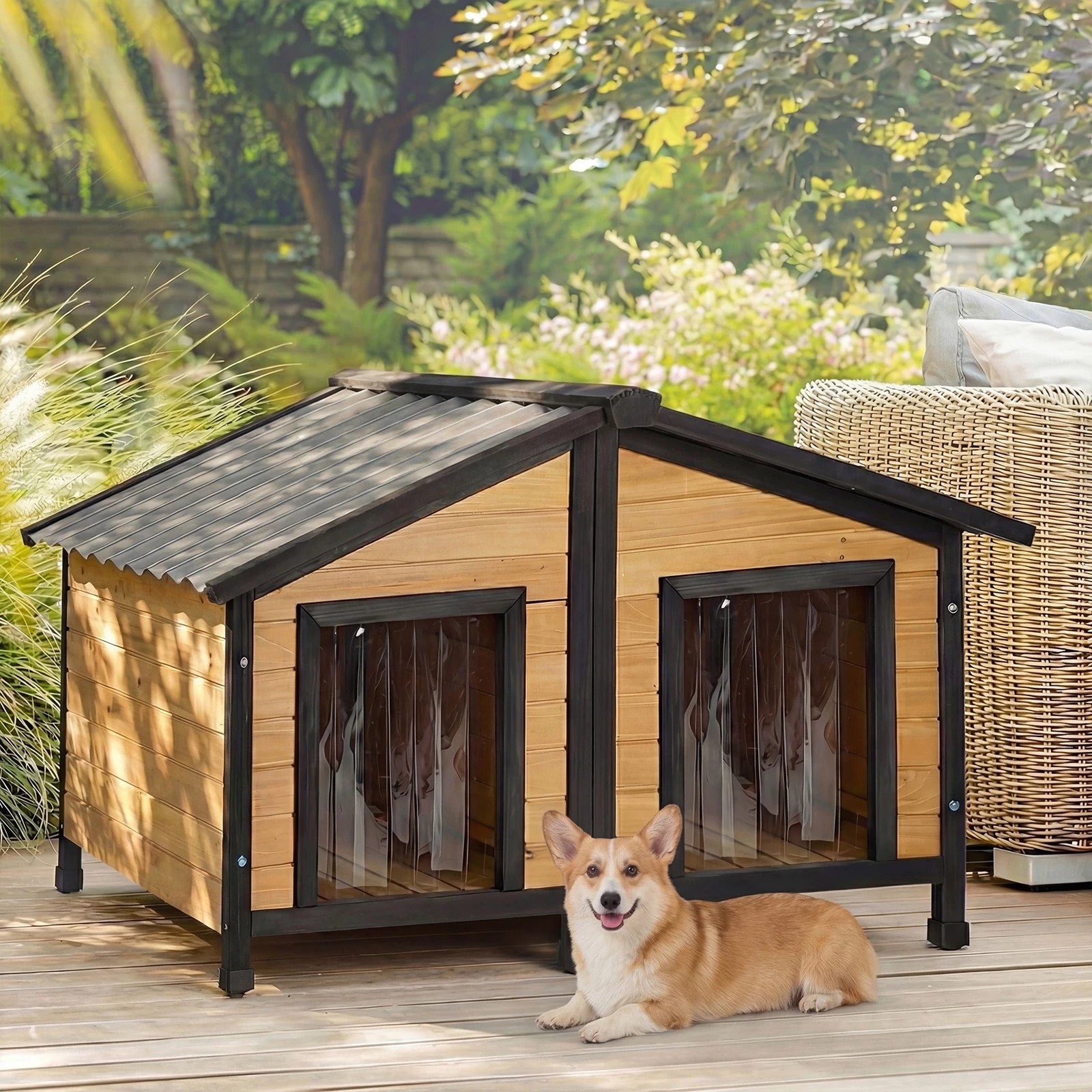 3 Alopet Dog Kennel Outdoor Indoor Pet House Wooden Cage Puppy Cabin Crate Kennels - Multi, 3 of 8