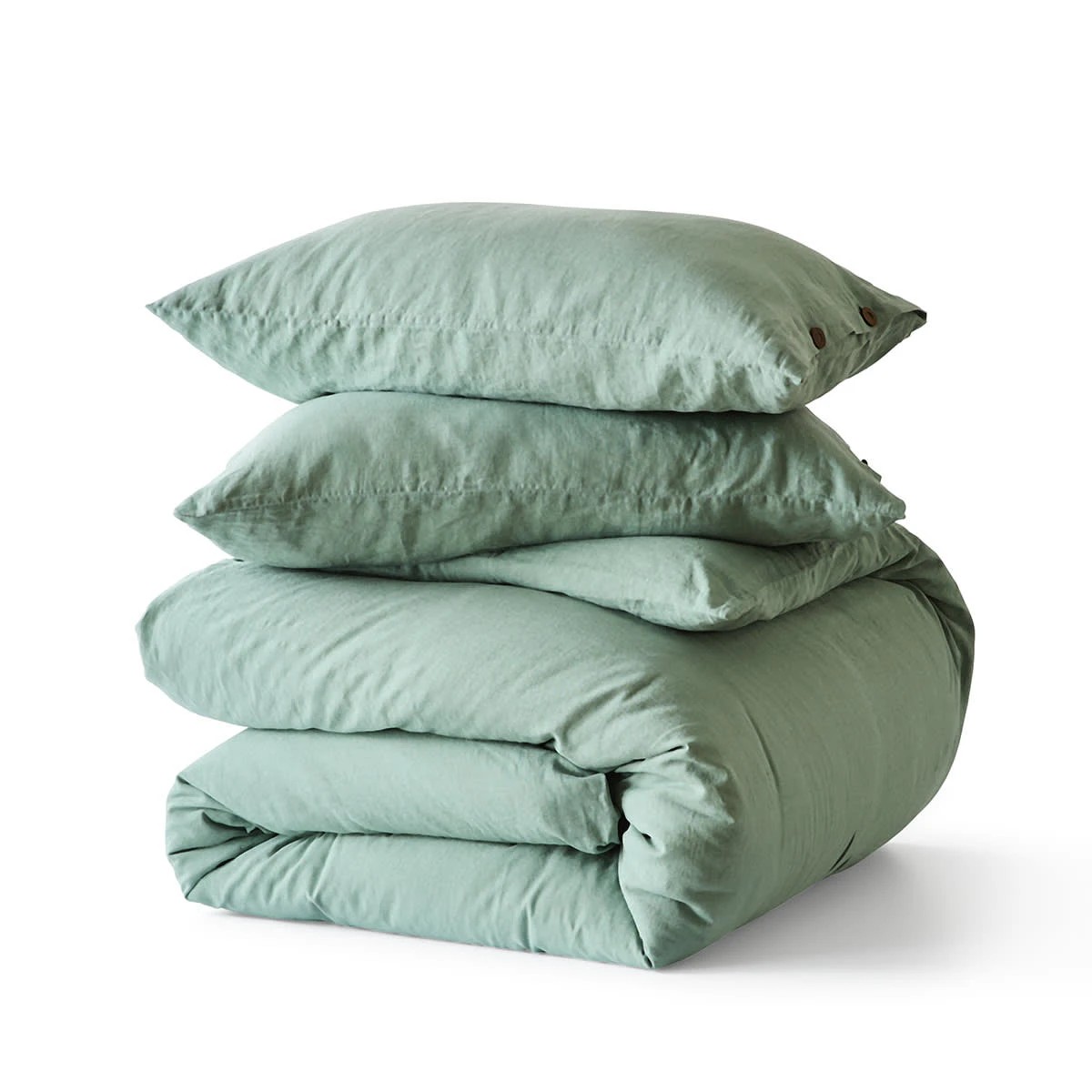 7 Kayden Linen Cotton Quilt Cover Set - King Bed, Sage, 7 of 8