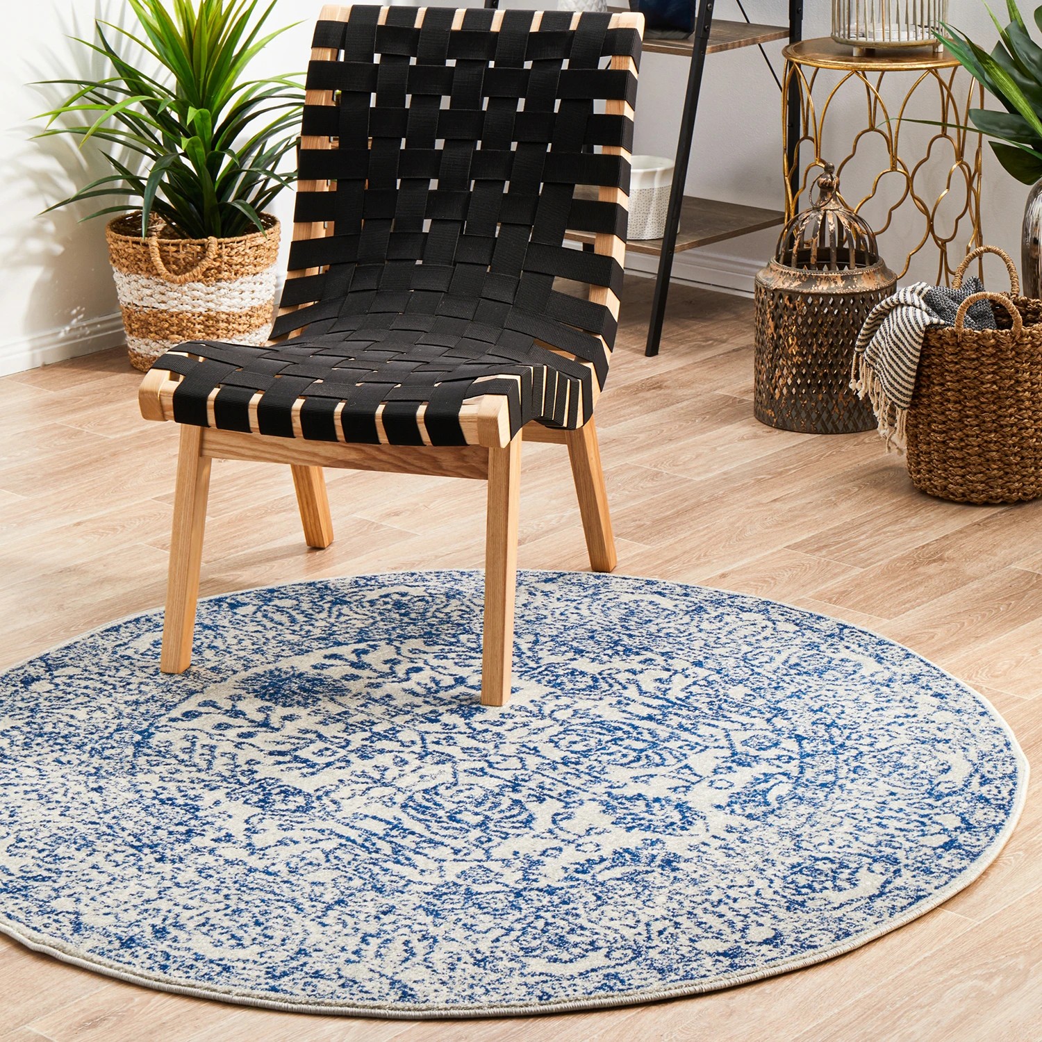 3 Common Ground Rugs Encore 256 200x200cm Round - Medium Pet Friendly Rug - Blue, 3 of 7