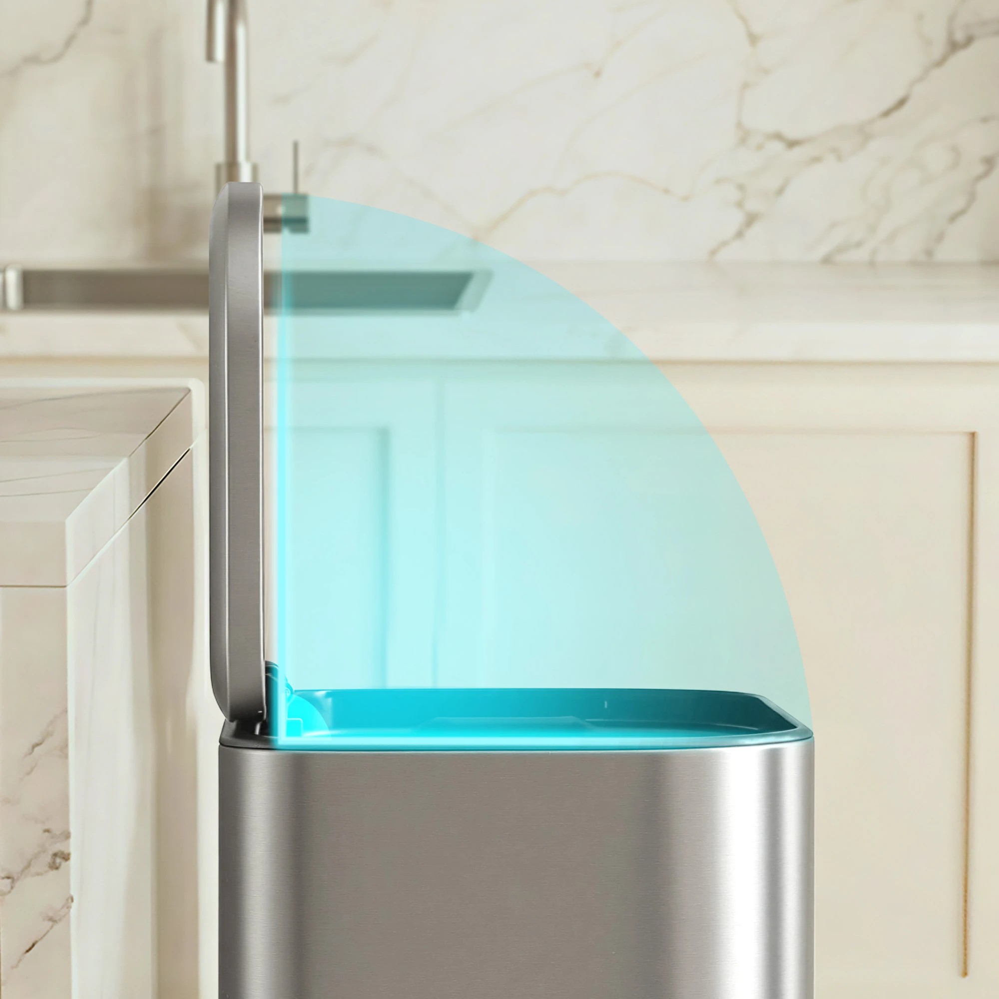 7 Cefito 40L Kitchen Trash Can Pedal Bin Rubbish Bin Steel Soft-Close Lid - Grey, 7 of 9