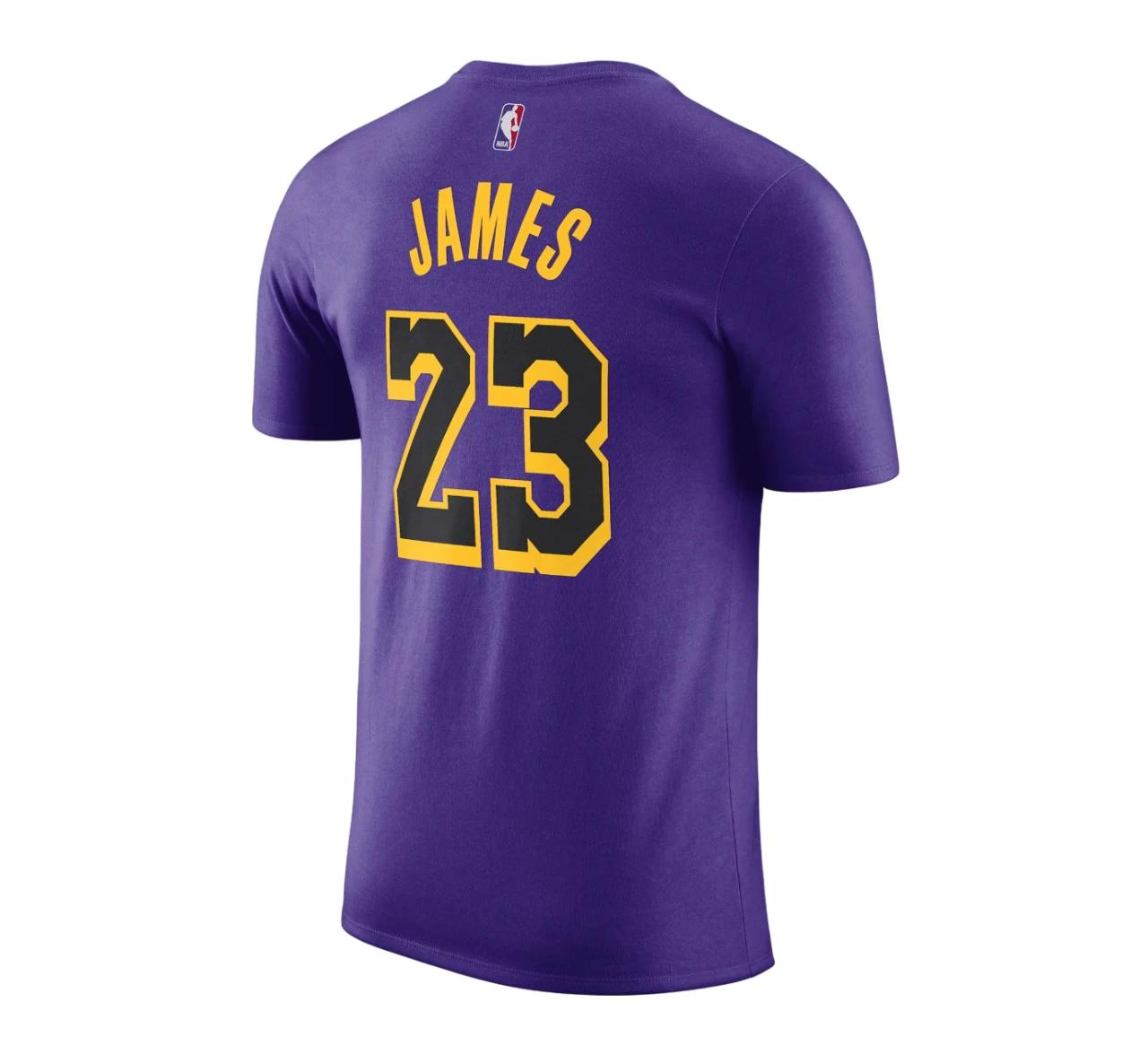 4 Nike Mens Air Jordan NBA Lebron James Lakers Purple Statement Jersey T-Shirt PURPLE, 4 of 7