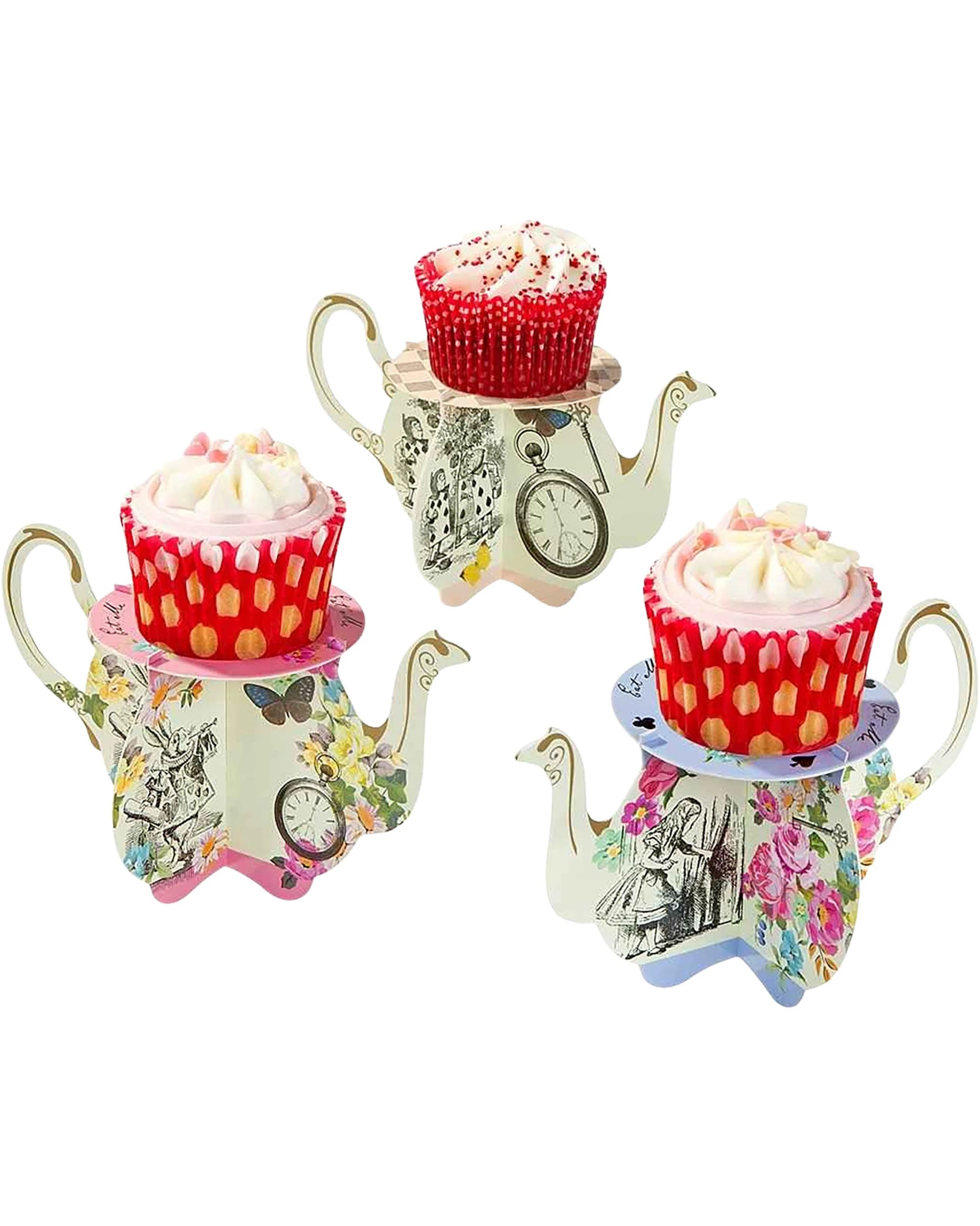 2 Talking Tables Alice In Wonderland Teapot Cupcake Stands Pack of 6 - Assorted, 2 of 4